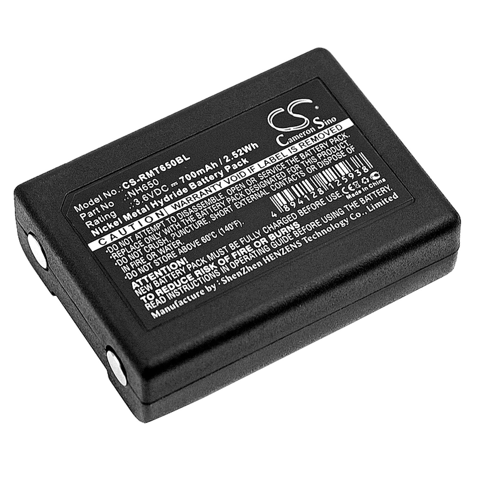 700mAh 3.6V Ni-MH Replacement Battery for Ravioli Joy LNH650 Crane Remote - Reliable Power Pack (49.1x35.6x15.5mm)
