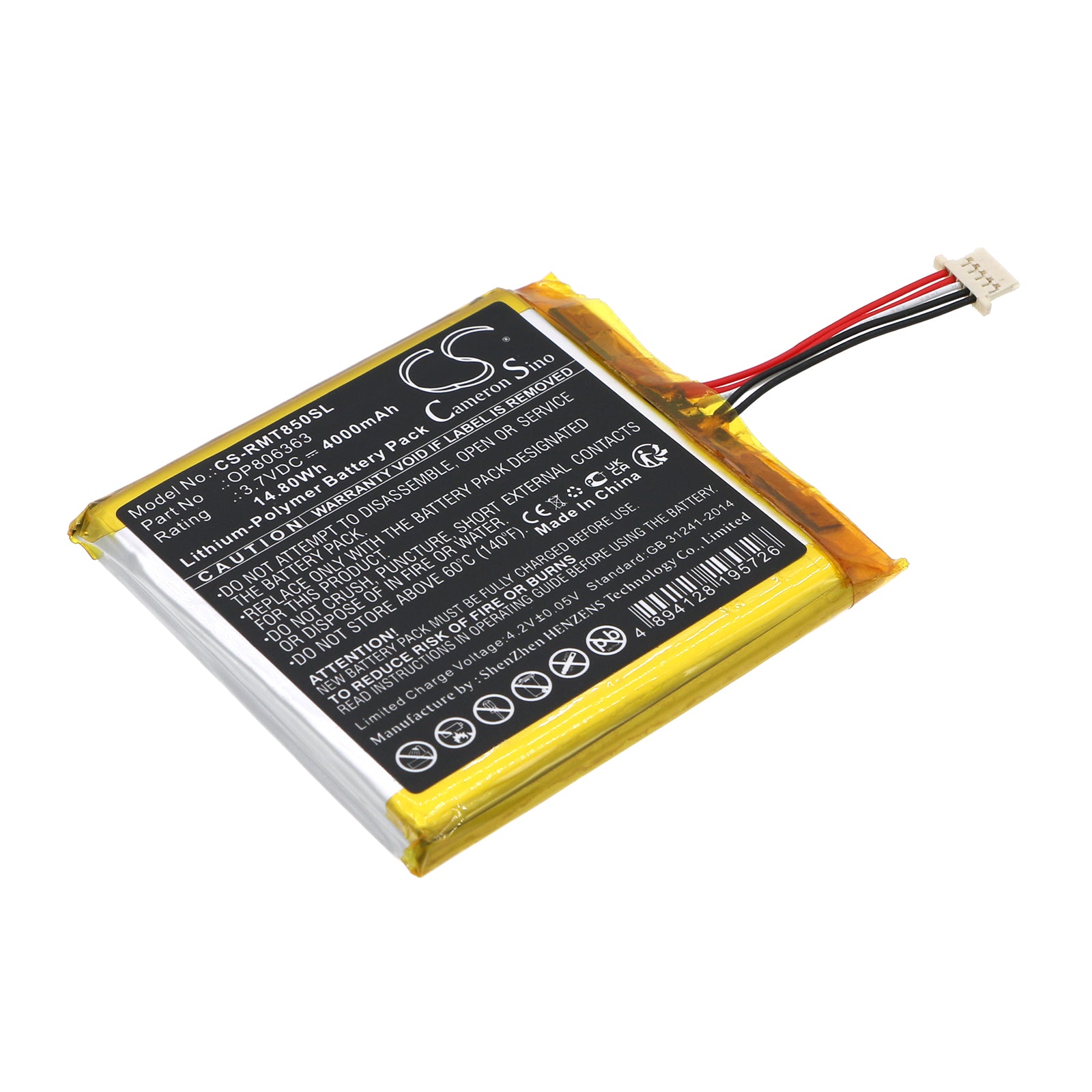 4000mAh GPS Navigator Replacement Battery for Rand McNally TND-T85, OD7, OD8, PRO II - 3.7V Li-Polymer
