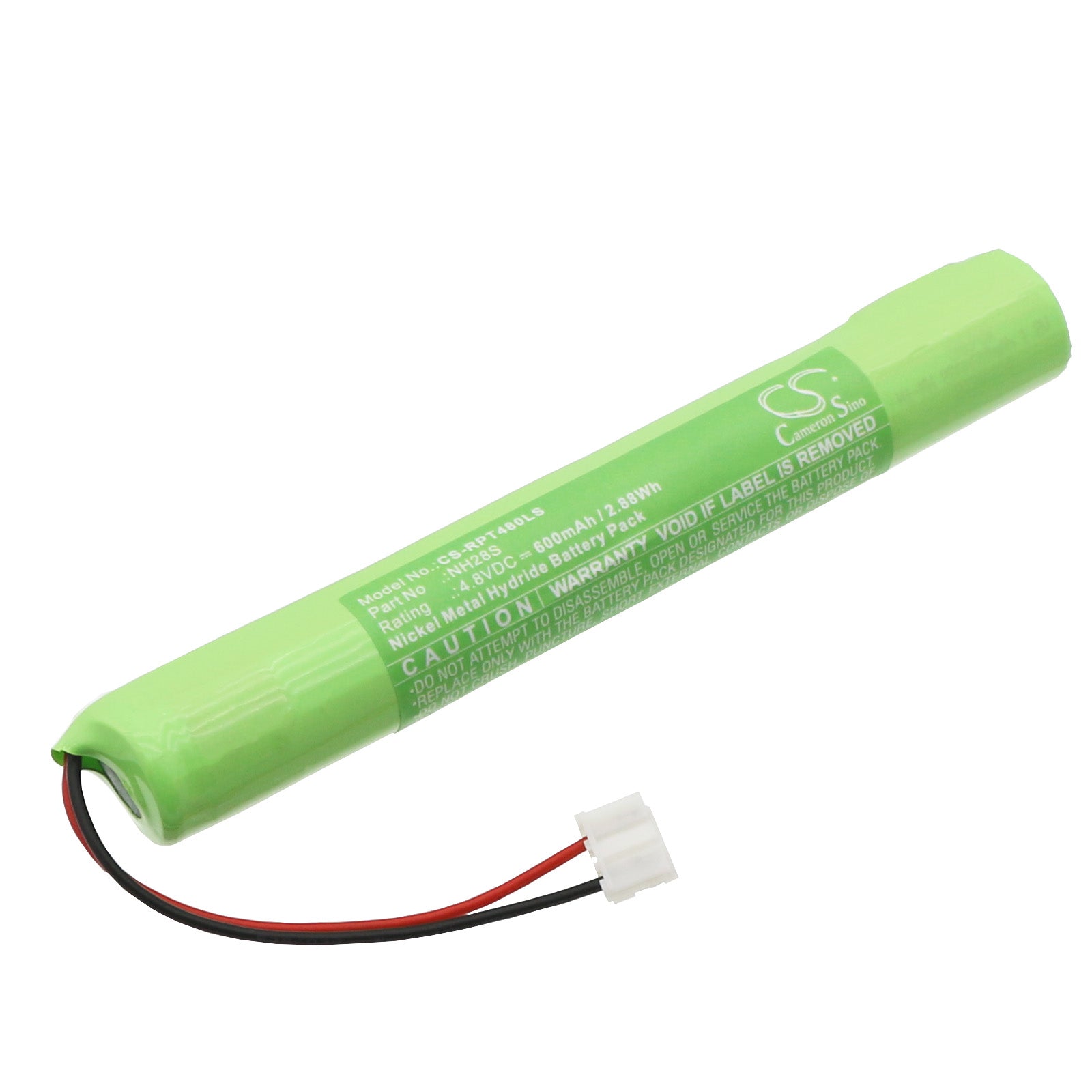 RP-Technik 4.8V 600mAh Ni-MH Emergency Light Battery - NH28S Replacement, 110.8x16.4x14.3mm Size
