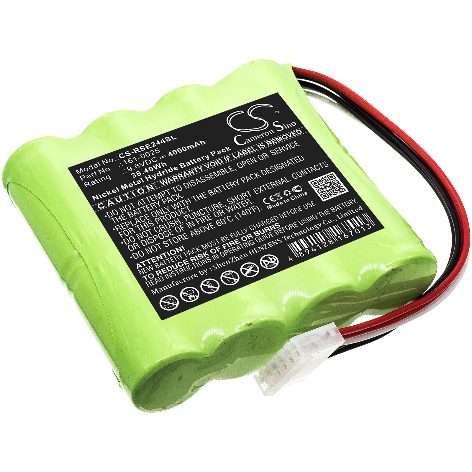 9.6V 4000mAh Ni-MH Battery for ROSE EPG-0244-2 Telescope, Enhanced Power, Direct Replacement, 102x101x26mm
