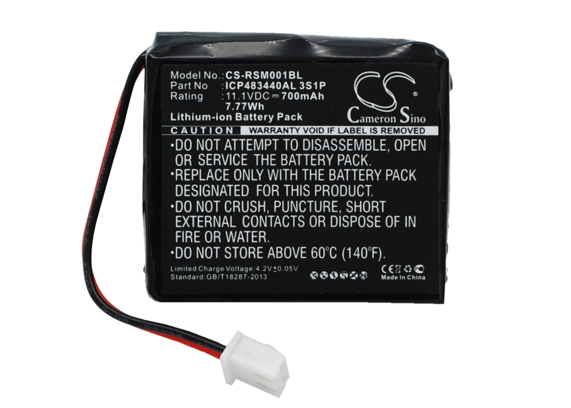 700mAh Replacement Battery for Ratiotec Soldi Smart Banknote Tester - 11.1V Li-ion Power
