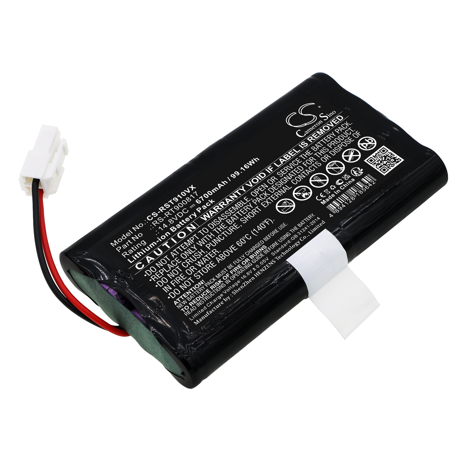 6700mAh 14.8V Li-ion Replacement Battery for Rowenta Smart Force Cyclonic & Explorer Robot Vacuum, RS-RT900817

