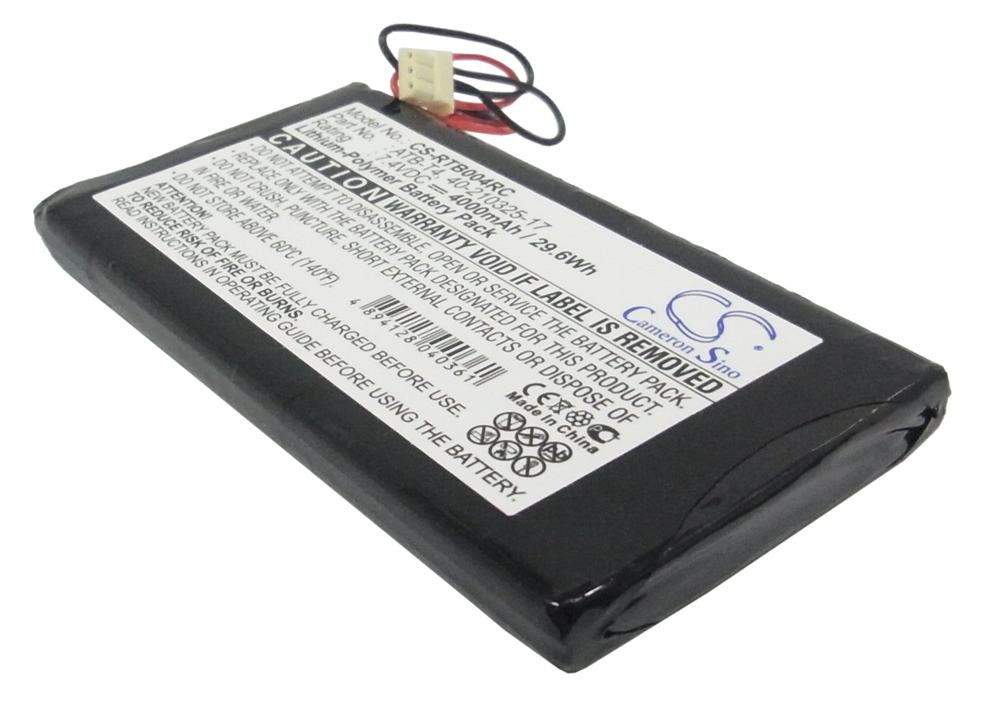 7.4V 4000mAh Li-Polymer Battery Replacement for RTI T4 & T4 Touch Panel ZigBee Remote (ATB-T4, 40-210325-17)

