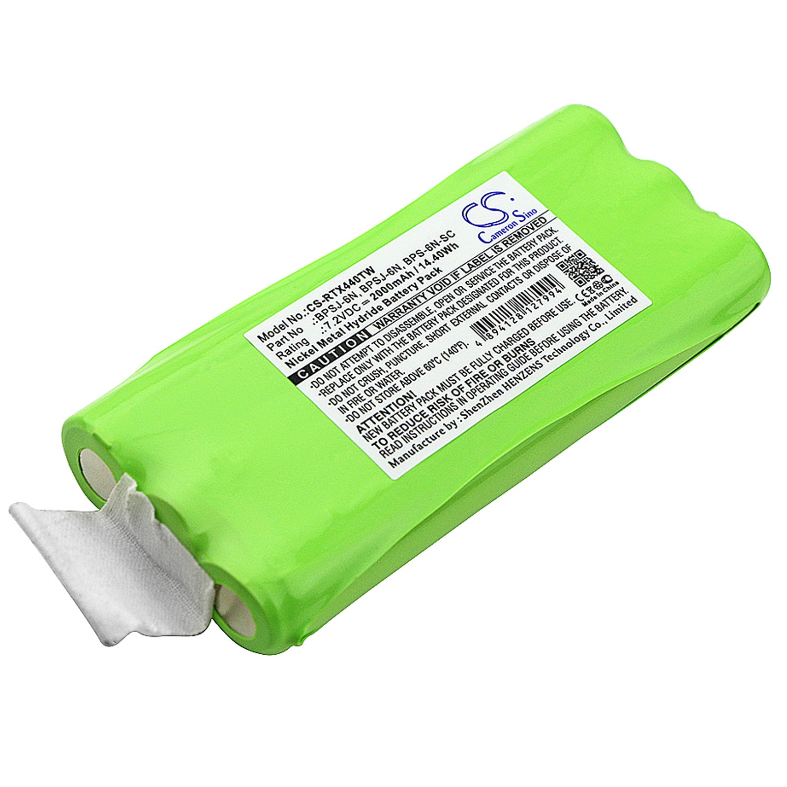 7.2V 2000mAh Ni-MH Replacement Battery for Ritron JMX Patriot SST Two-Way Radios - BPSJ-6N Series
