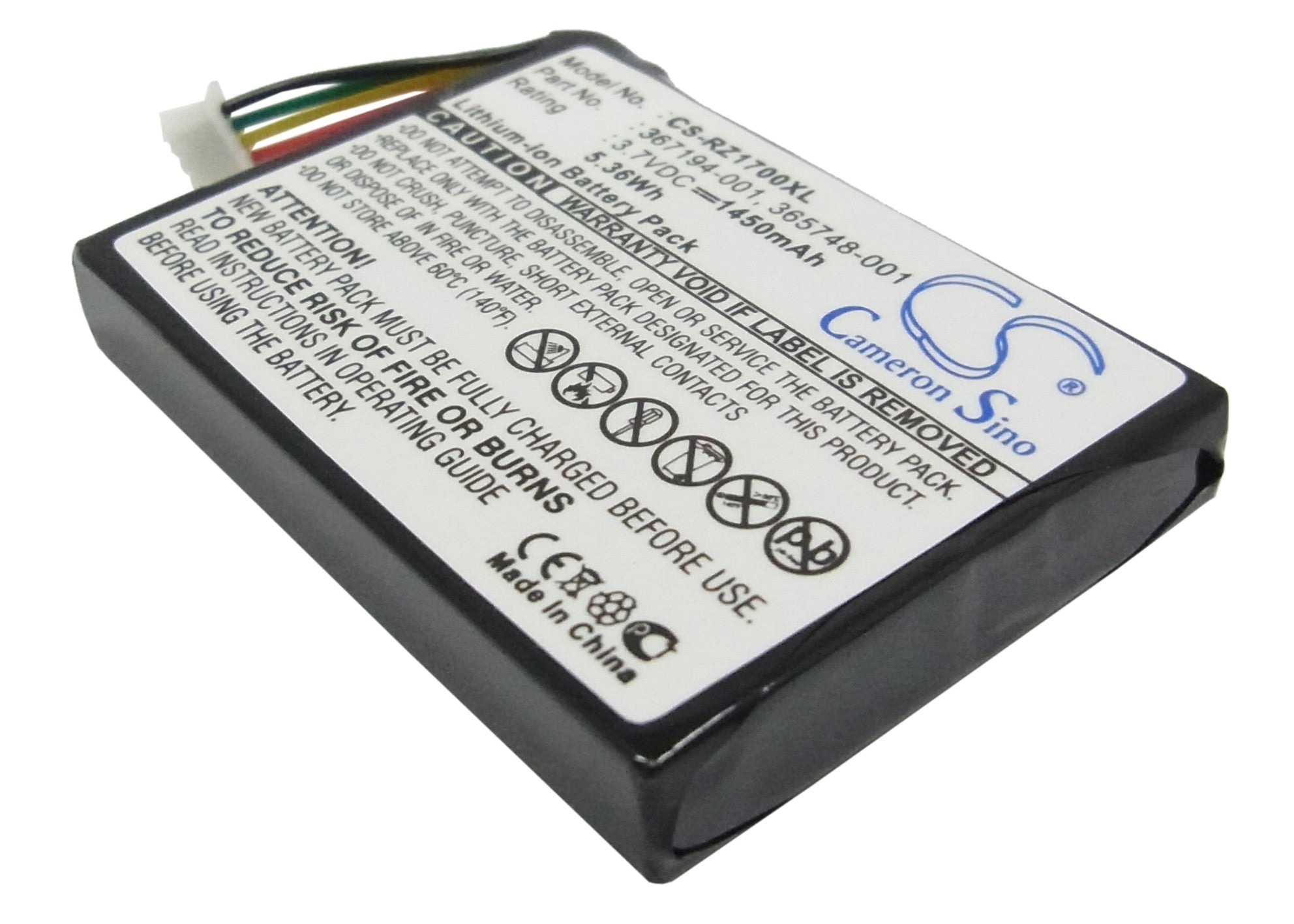 HP iPAQ RZ1700 PDA Battery: 3.7V 1450mAh Li-ion Replacement for RZ1710, RZ1715, RZ1717 - Extended Life

