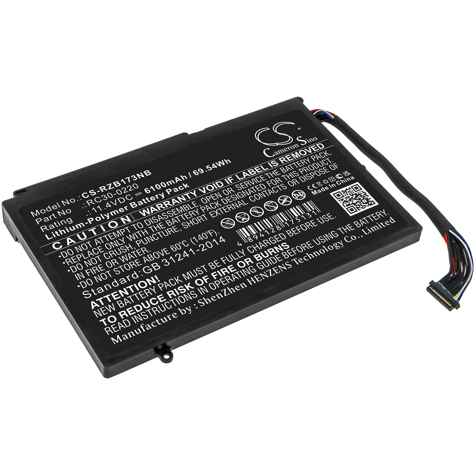 69.54Wh 6100mAh Replacement Battery for Razer Blade Pro 17 (2017-2019) GTX/RTX Series Gaming Laptops - RC30-0220
