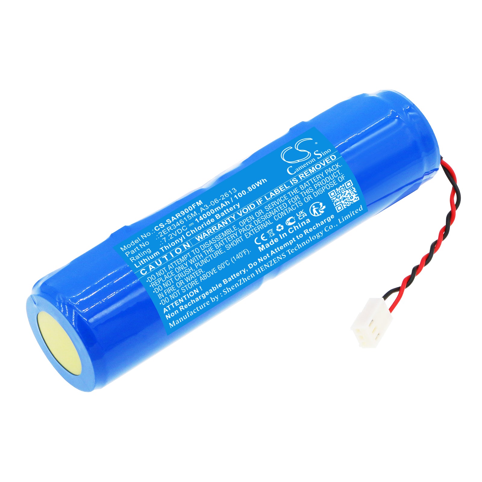 7.2V 14000mAh Li-SOCl2 Battery - SAR-9, NBB-441, JQX-30A Radio Beacon & Marine Safety Device Power
