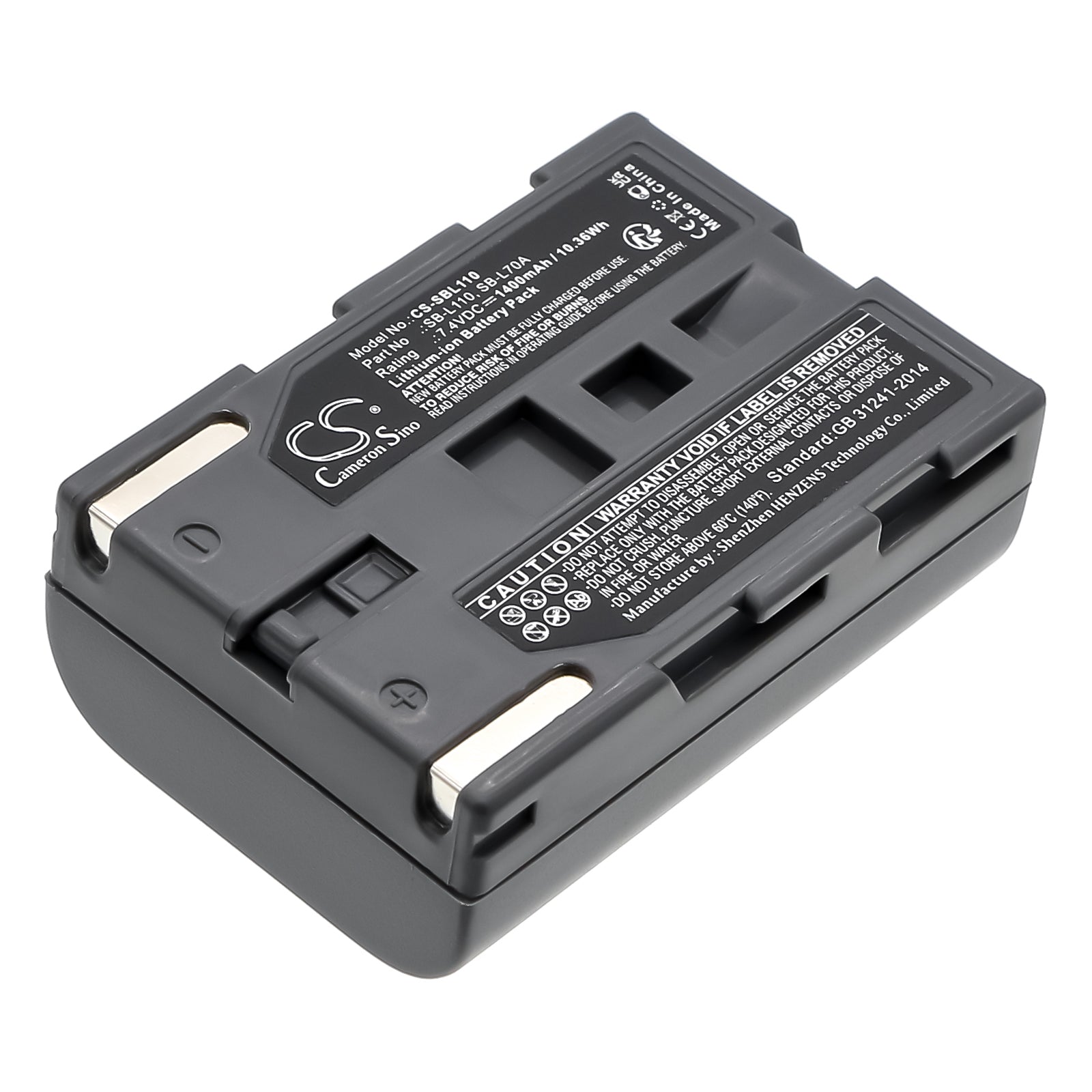7.4V 1400mAh Li-ion Replacement Battery for Samsung SCD & Medion MD Camcorders - SB-L110 Compatible - High Capacity Camcorder Battery Pack
