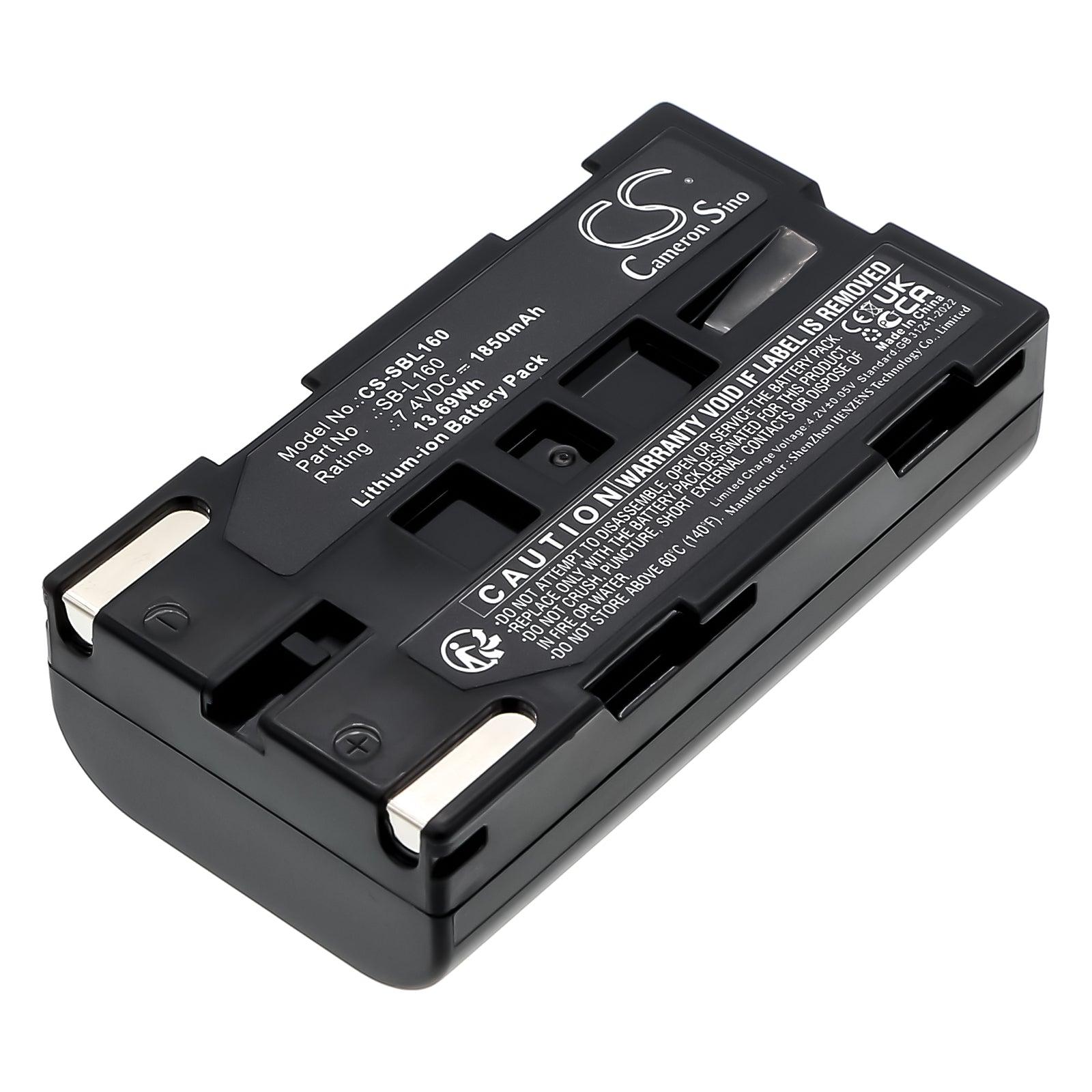 1850mAh 7.4V Li-ion Replacement Battery for Leaf AFi-II & Aptus Digital Backs, Samsung Camcorders
