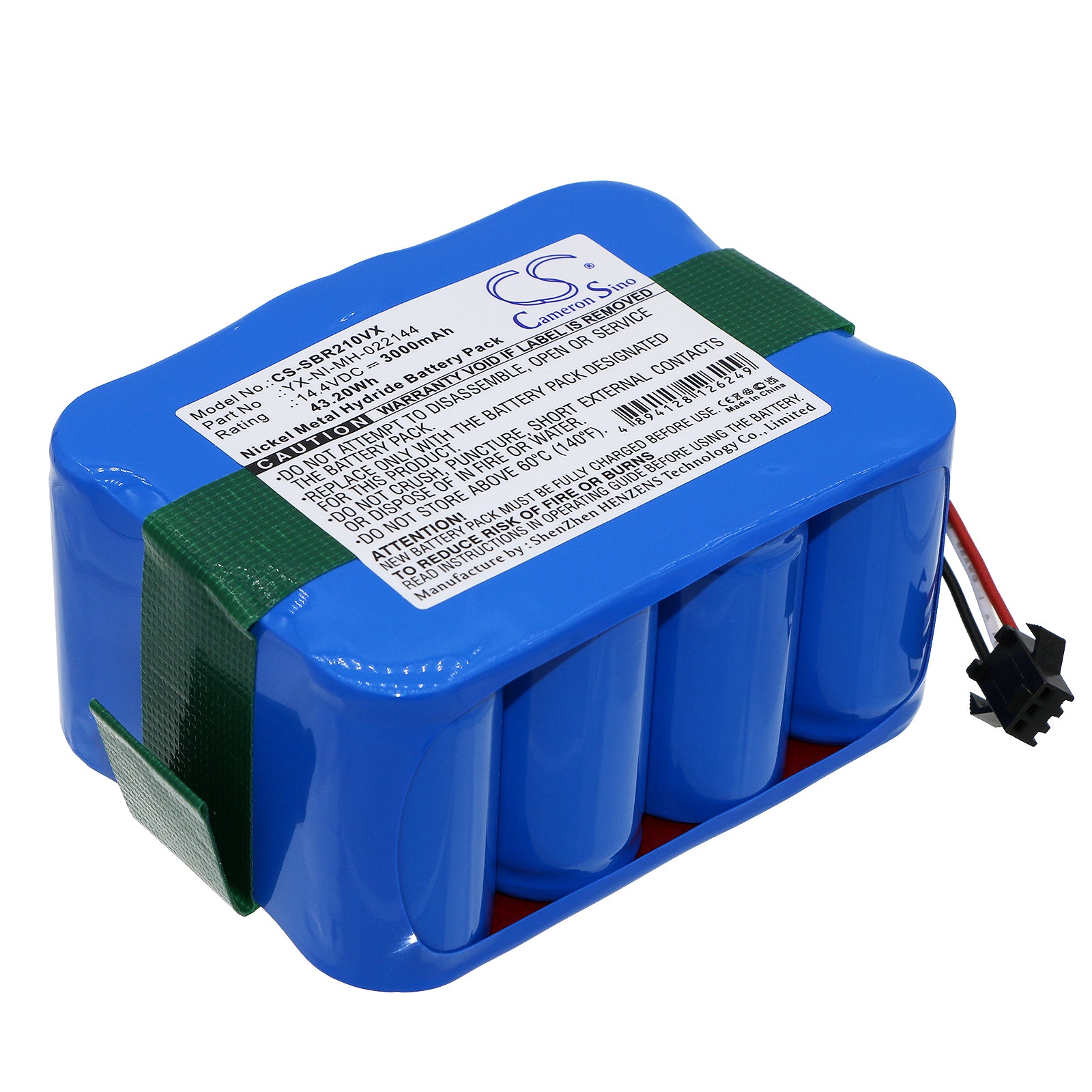 3000mAh Replacement Battery for bObi Classic/Pet, Sencor Vacuums, Vileda XR210 - Ni-MH 14.4V 43.2Wh
