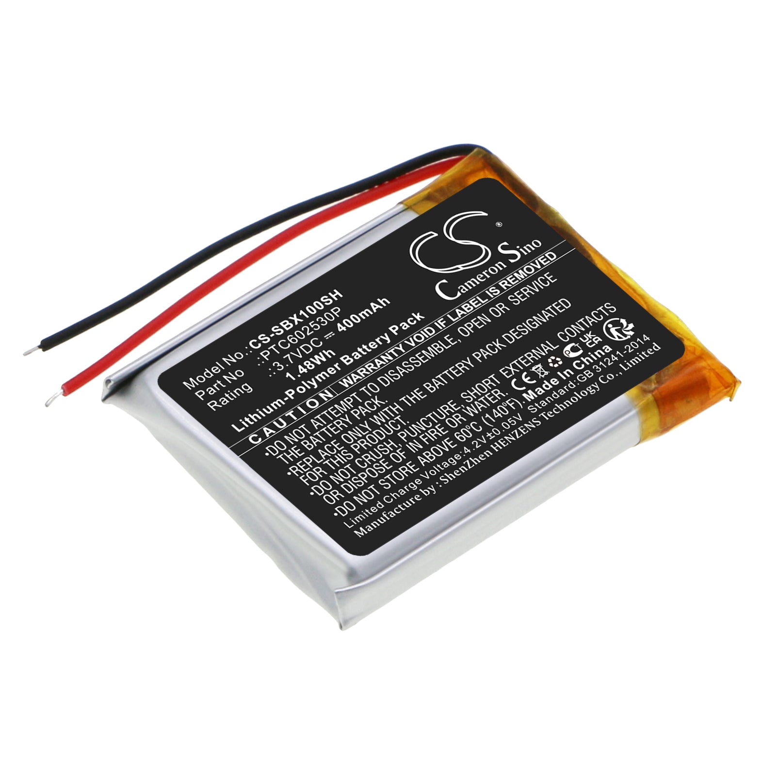 Suunto X10 GPS/Military Watch Battery - 400mAh, 3.7V Li-Polymer, PTC602530P, Premium Replacement 
