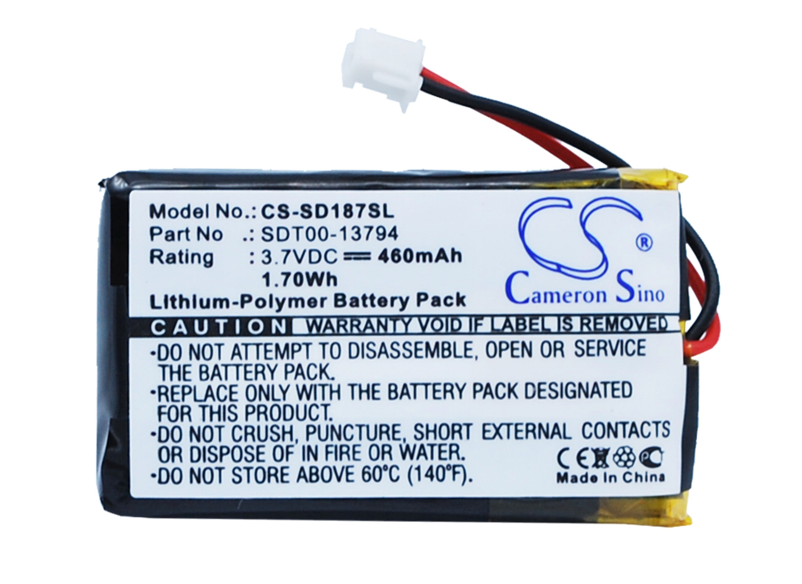 SportDOG Replacement Battery: 460mAh Transmitter/Beeper Collar Battery (SD-2525, SD-1875, 3.7V Li-Polymer)
