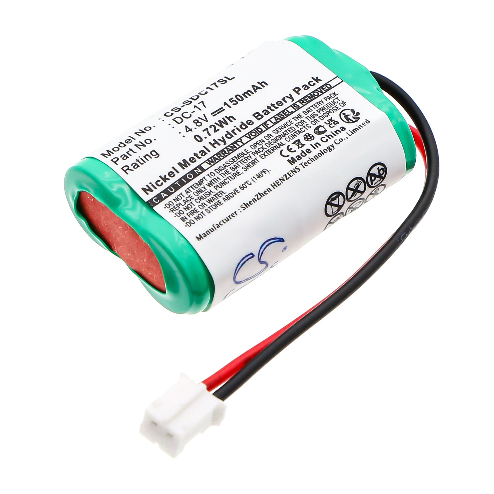 150mAh Ni-MH 4.8V Replacement Battery for Dogtra & SportDog Collars: SD-400/800, WetlandHunter, FieldTrainer, SportTrainer - 31x21x11mm

