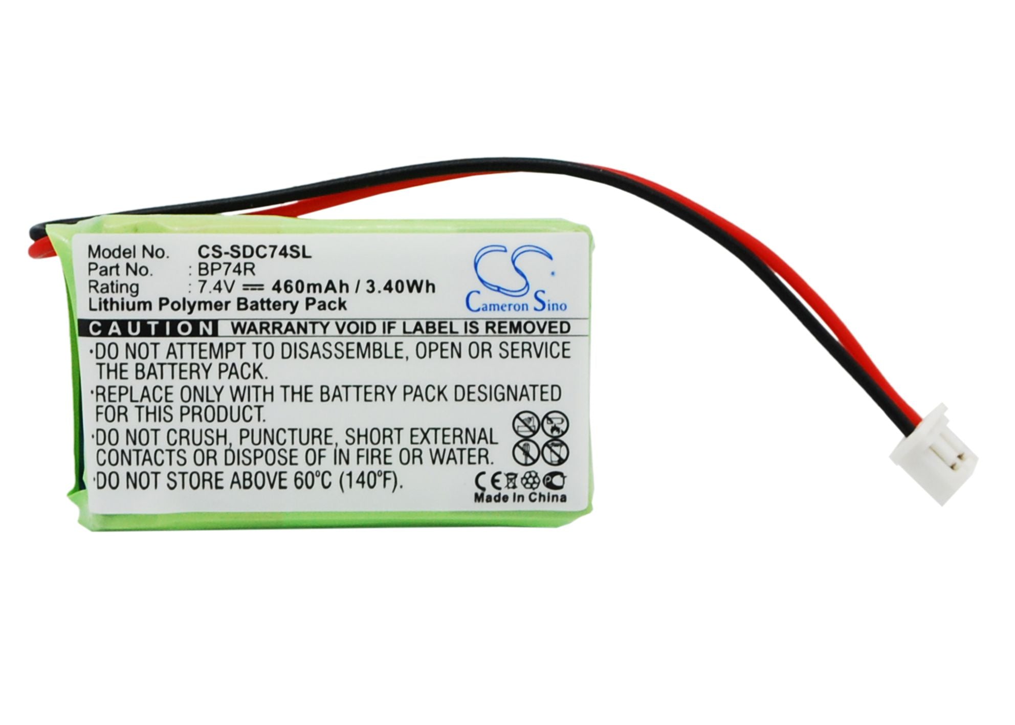 7.4V 460mAh Li-Polymer Battery for Dogtra 2300/2500/3500 Series Receivers & Edge RT Collars - 3.4Wh
