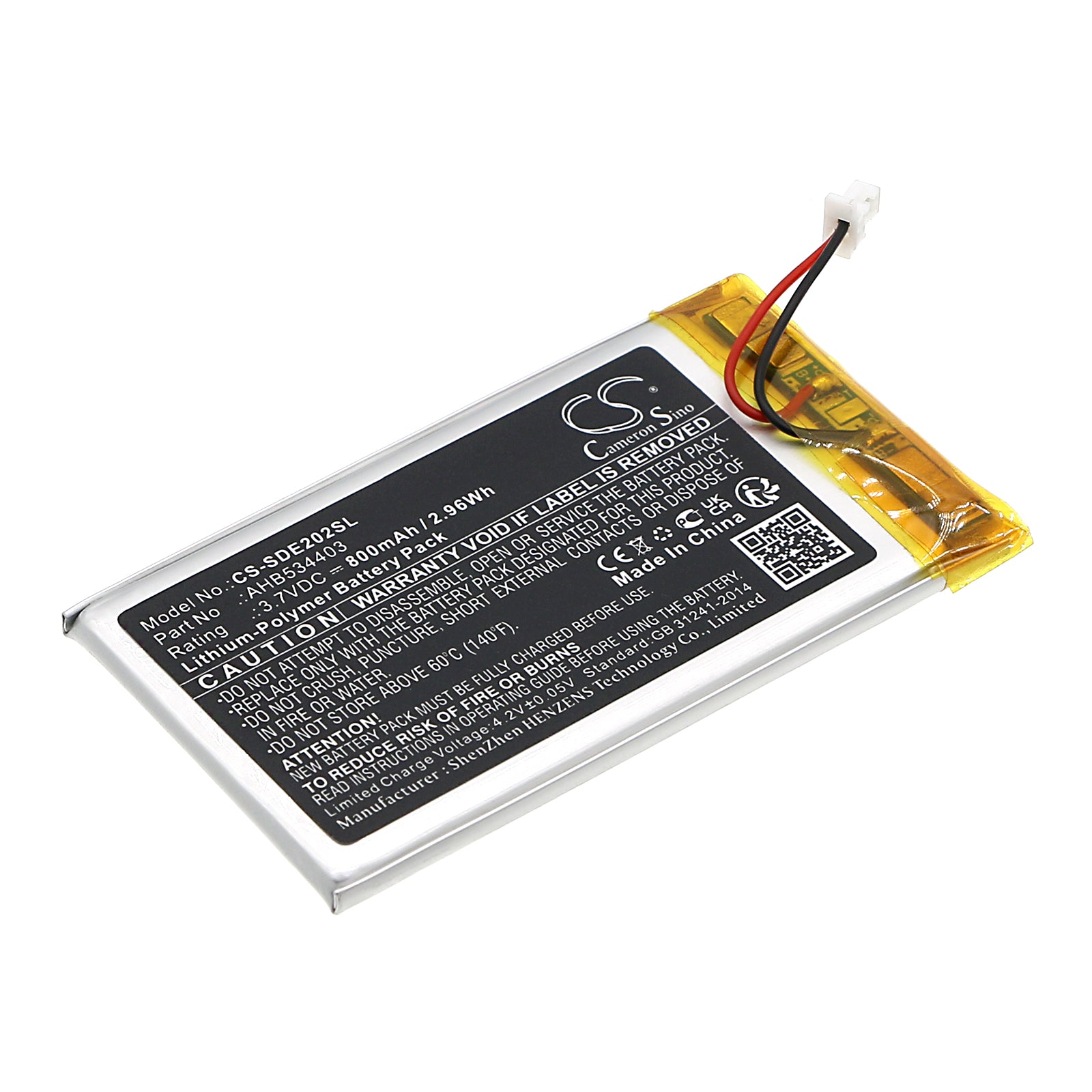 800mAh Replacement Battery for Sennheiser HDE 2020-II Tourguide System - 3.7V Li-Polymer, Wireless Transmitter/Receiver Battery Pack
