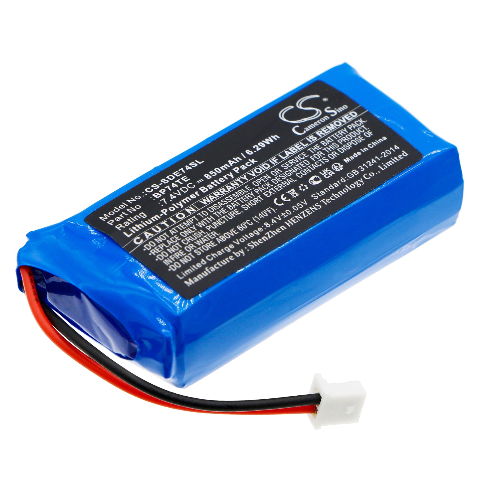 850mAh 7.4V Li-Polymer Battery - Dogtra EDGE Transmitter, EDGE TX, Edge RT & DA212 Collar Replacement
