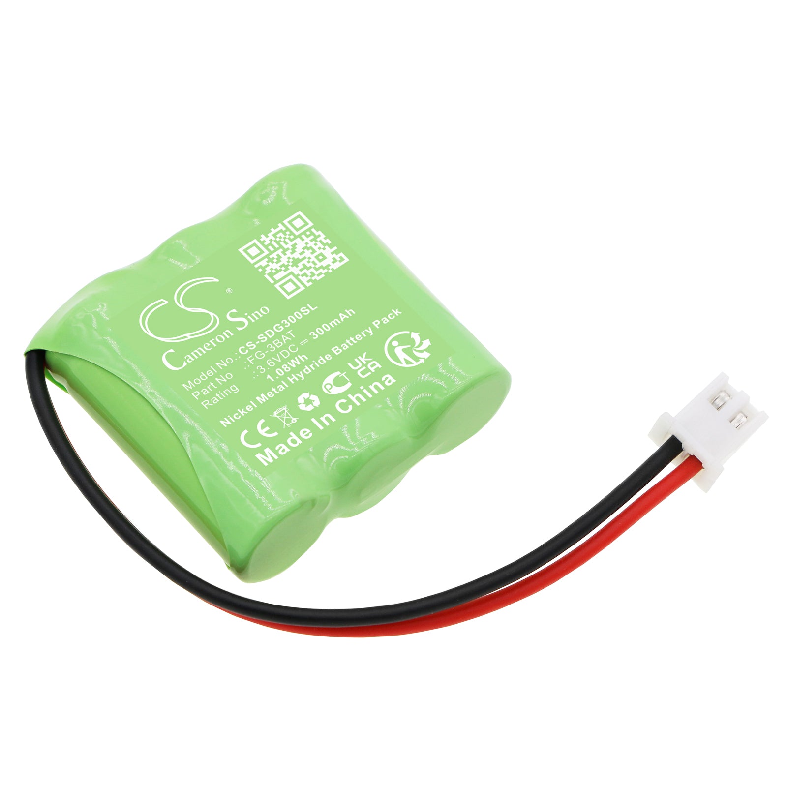 3.6V 300mAh Ni-MH Replacement Battery for Shimpo FG-3000 Force Gauge & FG-3BAT Testers
