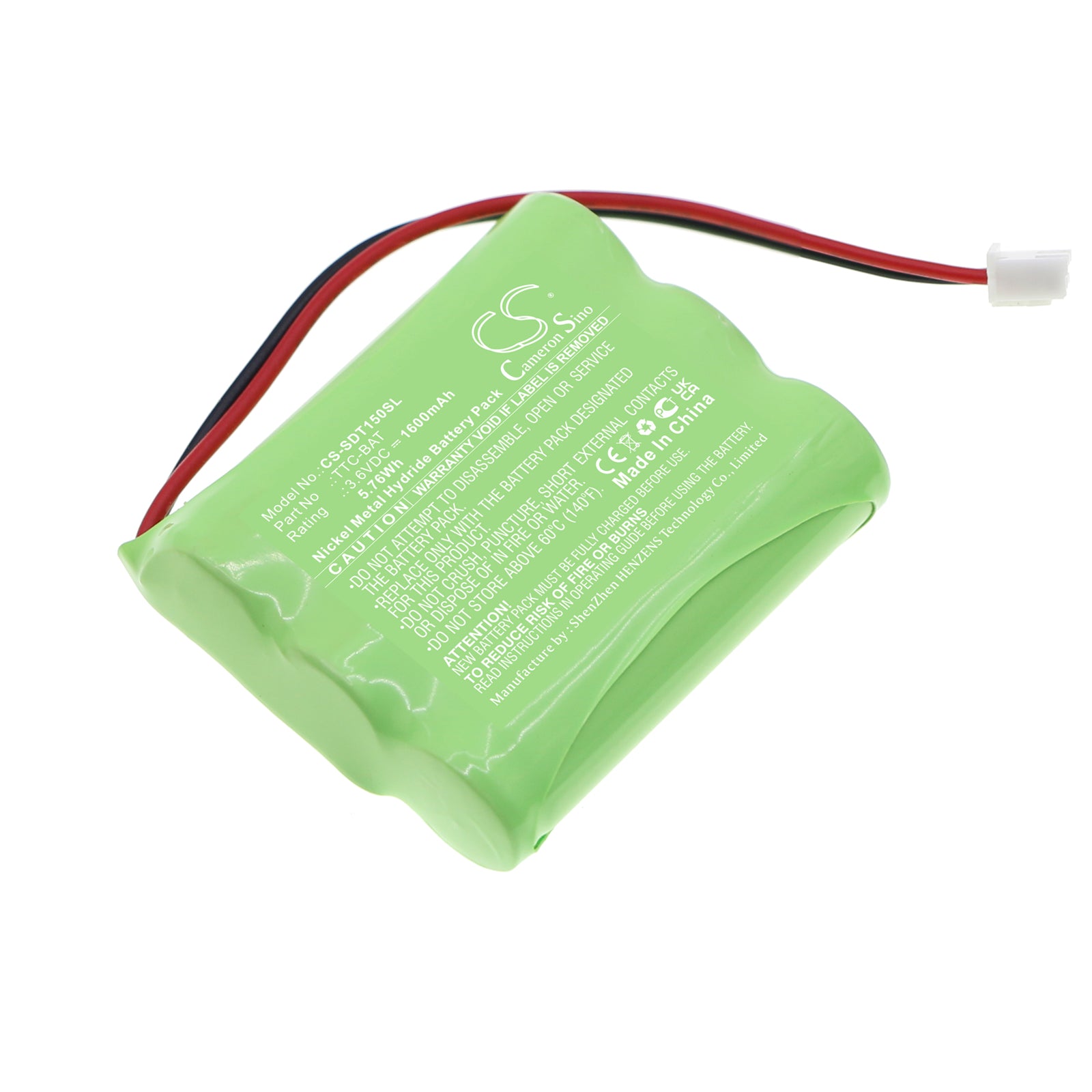 1600mAh 3.6V Ni-MH Battery for Shimpo TTC Torque Tester - TTC-1-5N Replacement Battery - High Capacity Upgrade
