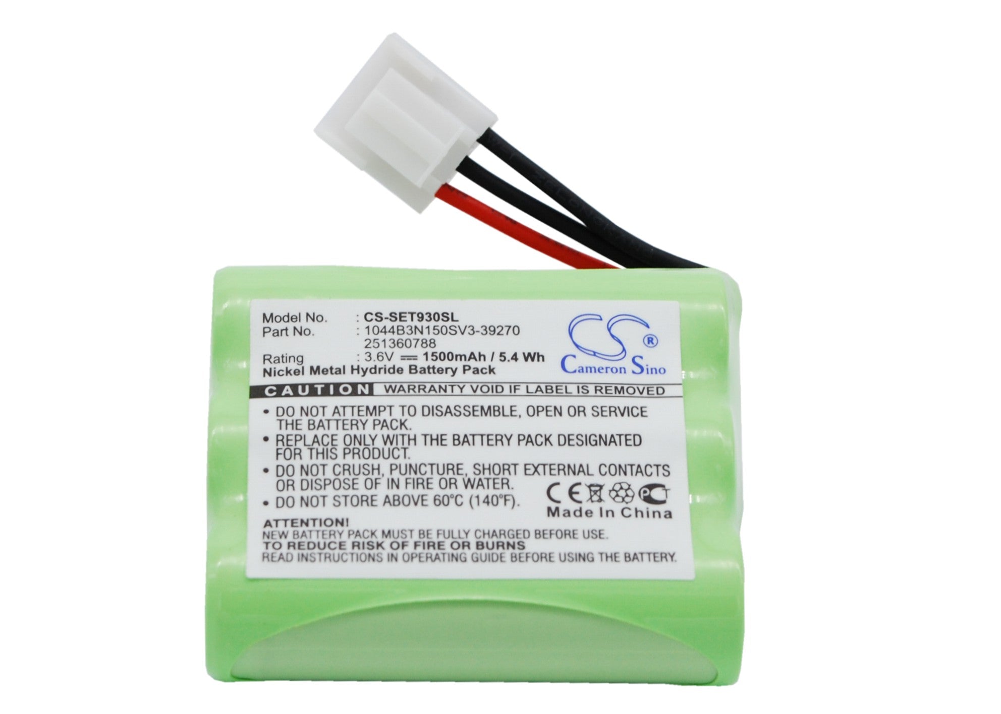 1500mAh Replacement Battery for Ingenico EFT930 & Sagem MONETEL EFT930 Payment Terminals - 3.6V Ni-MH
