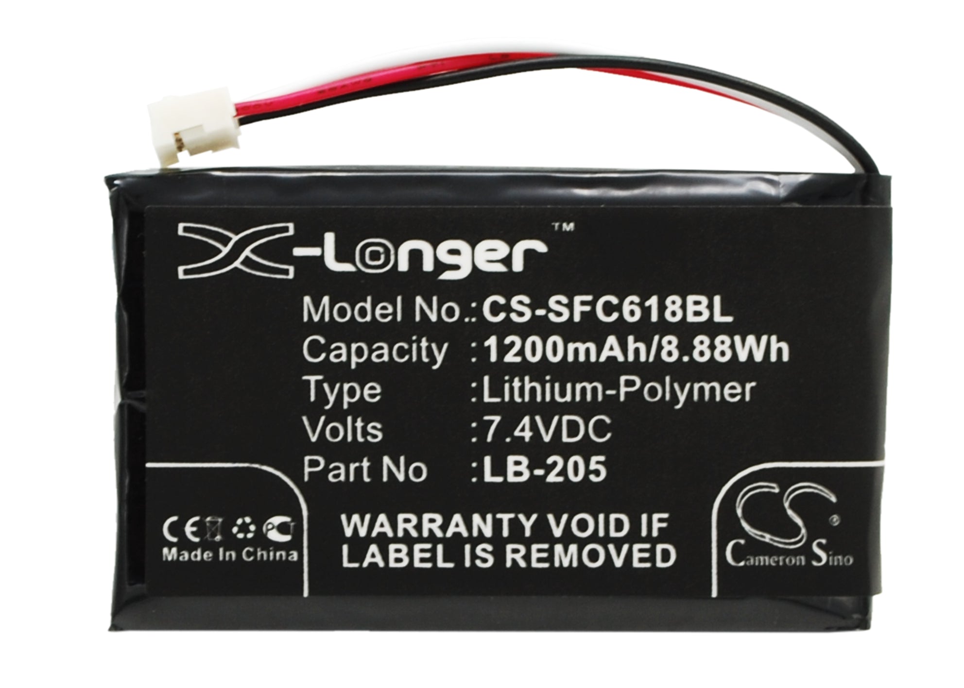 Safescan 6165, 6175, 6185 Payment Terminal Replacement Battery - 7.4V 1200mAh Li-Polymer - LB-205 Compatible
