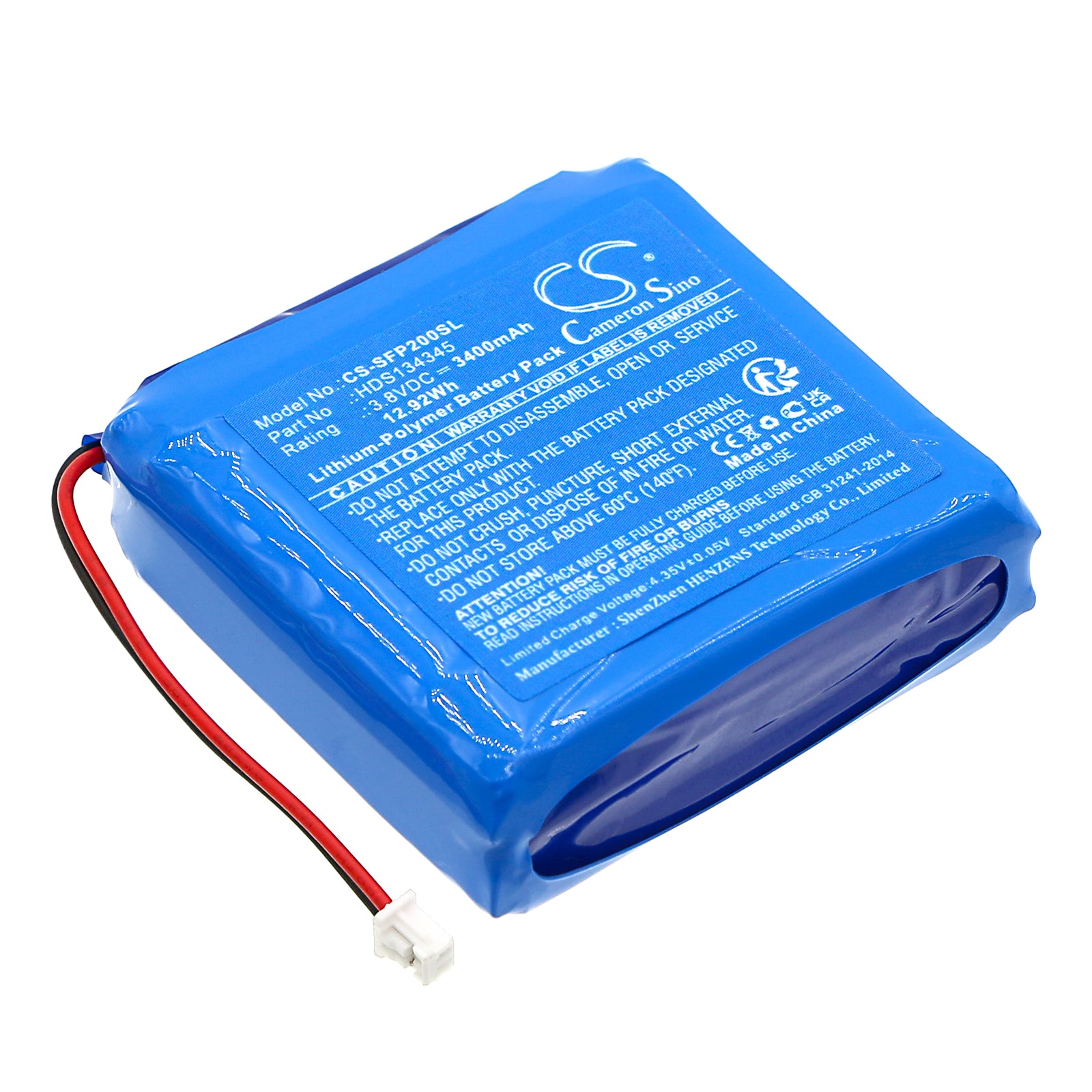 Safie Pocket 2 Body Camera Replacement Battery - 3400mAh, 3.8V 12.92Wh, HDS134345 Compatible 
