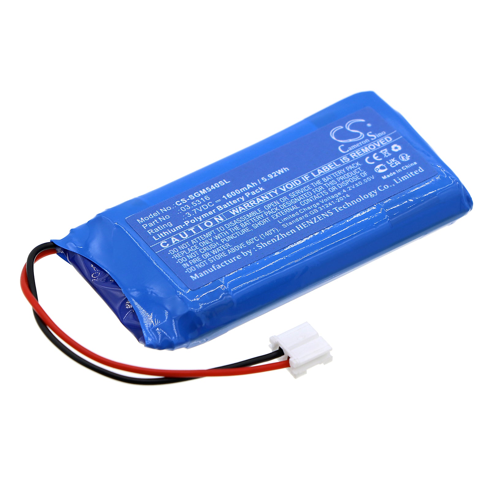 1600mAh 3.7V Li-Polymer Replacement Battery for SCANGRIP Midiform & UV Form Flashlights (03.5421, 03.5408)
