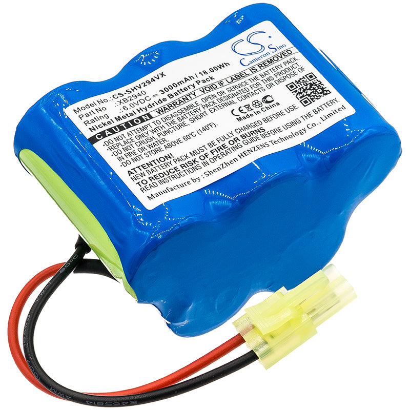 3000mAh Ni-MH 6.0V Replacement Battery for Shark V2940C, V1940 Cordless Vacuums - XB2940 Upgrade
