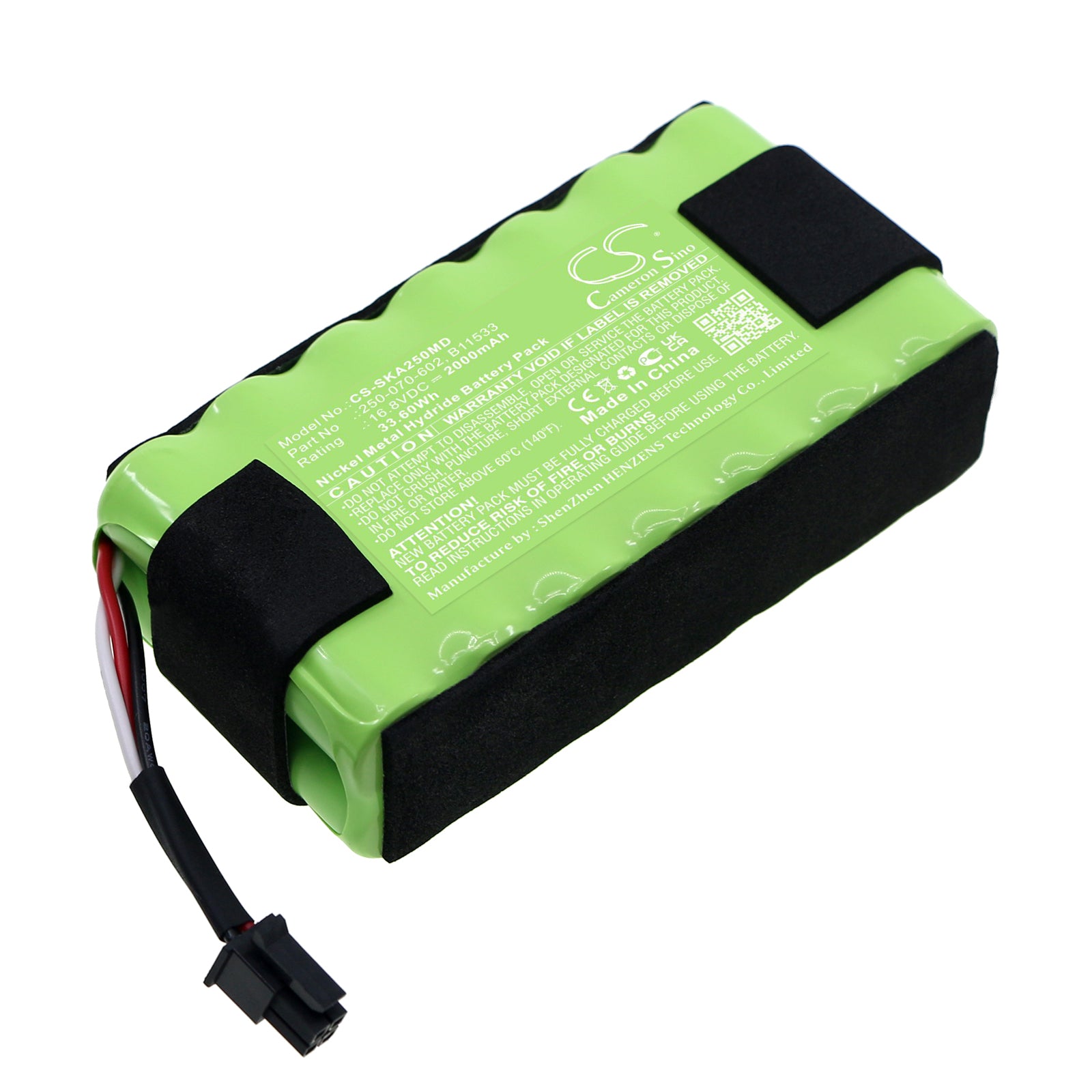 16.8V 2000mAh Ni-MH Battery - Physio-Control AHTO Irrigation Pump & Stryker AHTO Pump Replacement - 250-070-602
