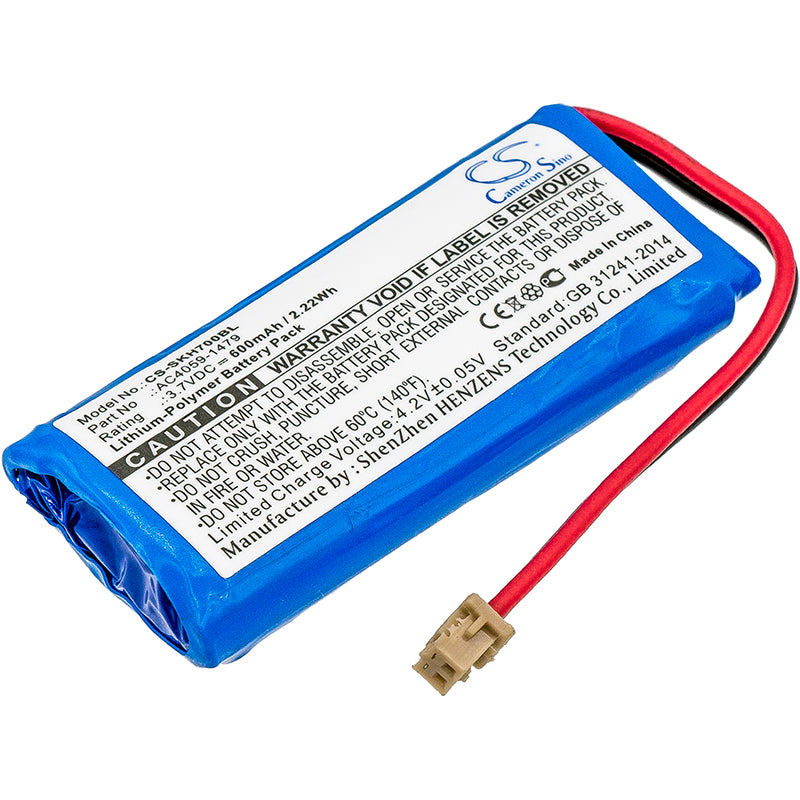 600mAh Replacement Battery for Socket Mobile CHS 7Qi 7X 7Xi 7XR Rx Barcode Scanners - 3.7V Li-Polymer
