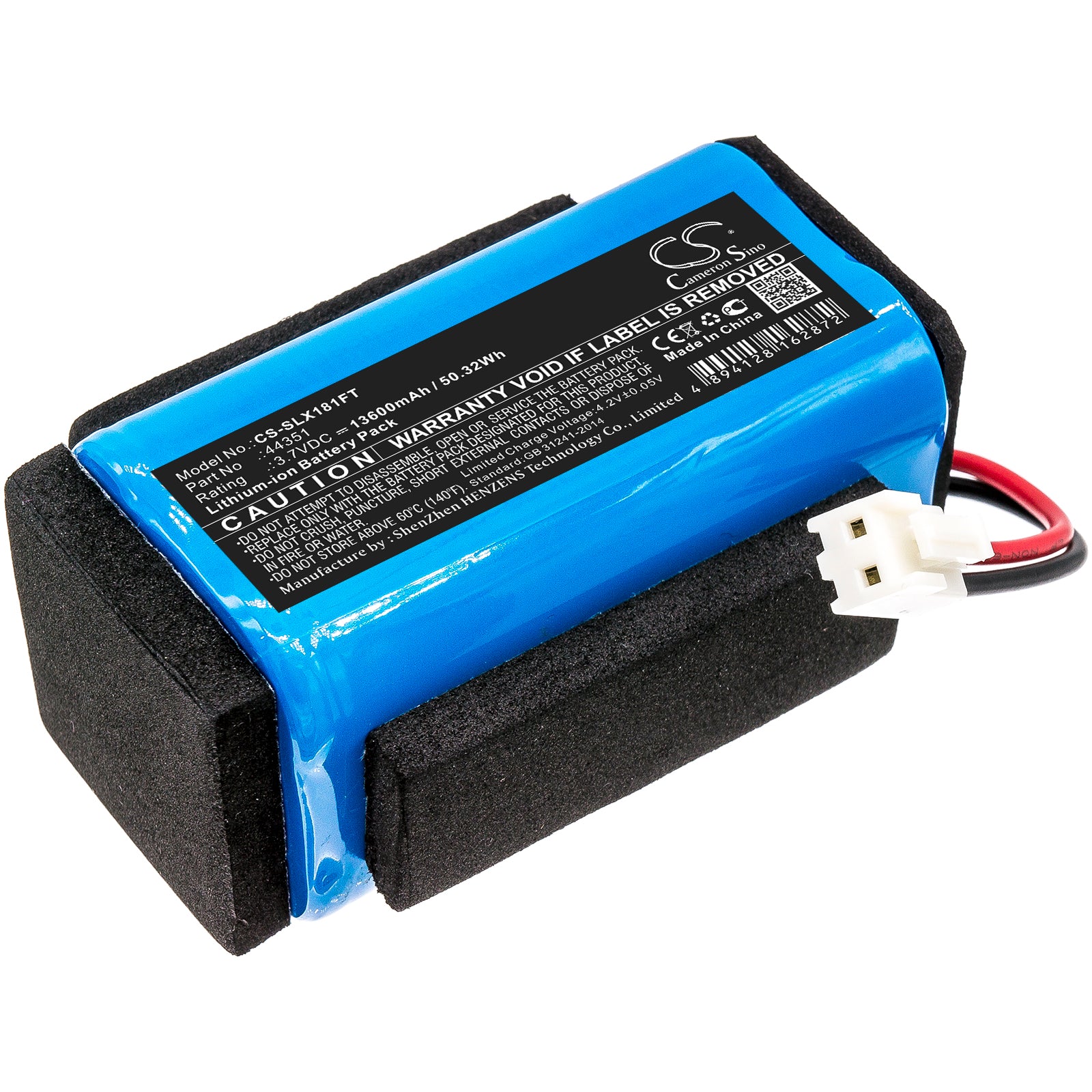 13600mAh 3.7V Li-ion Replacement Battery for Streamlight Vulcan 180 Flashlight - Replaces 44351, 44350
