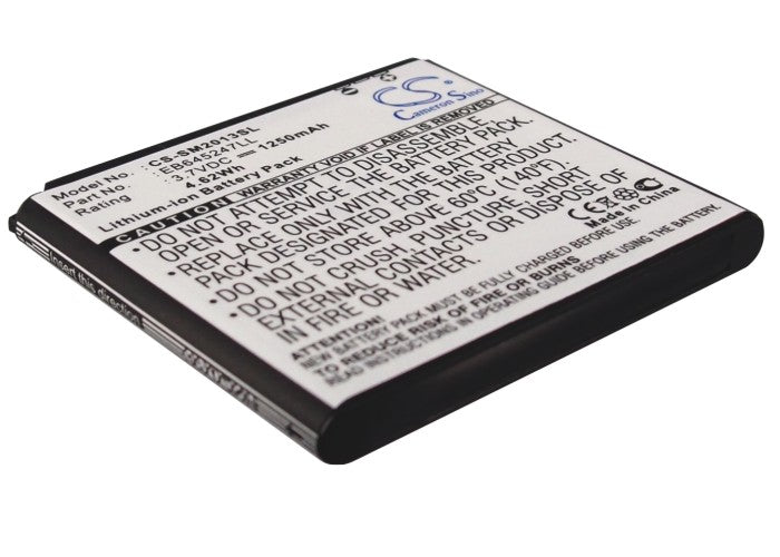 1250mAh Battery Replacement for Samsung SCH-W2013 & GT-B9388 Smartphones, 3.7V Li-ion, 46.5x51.93x6.0mm
