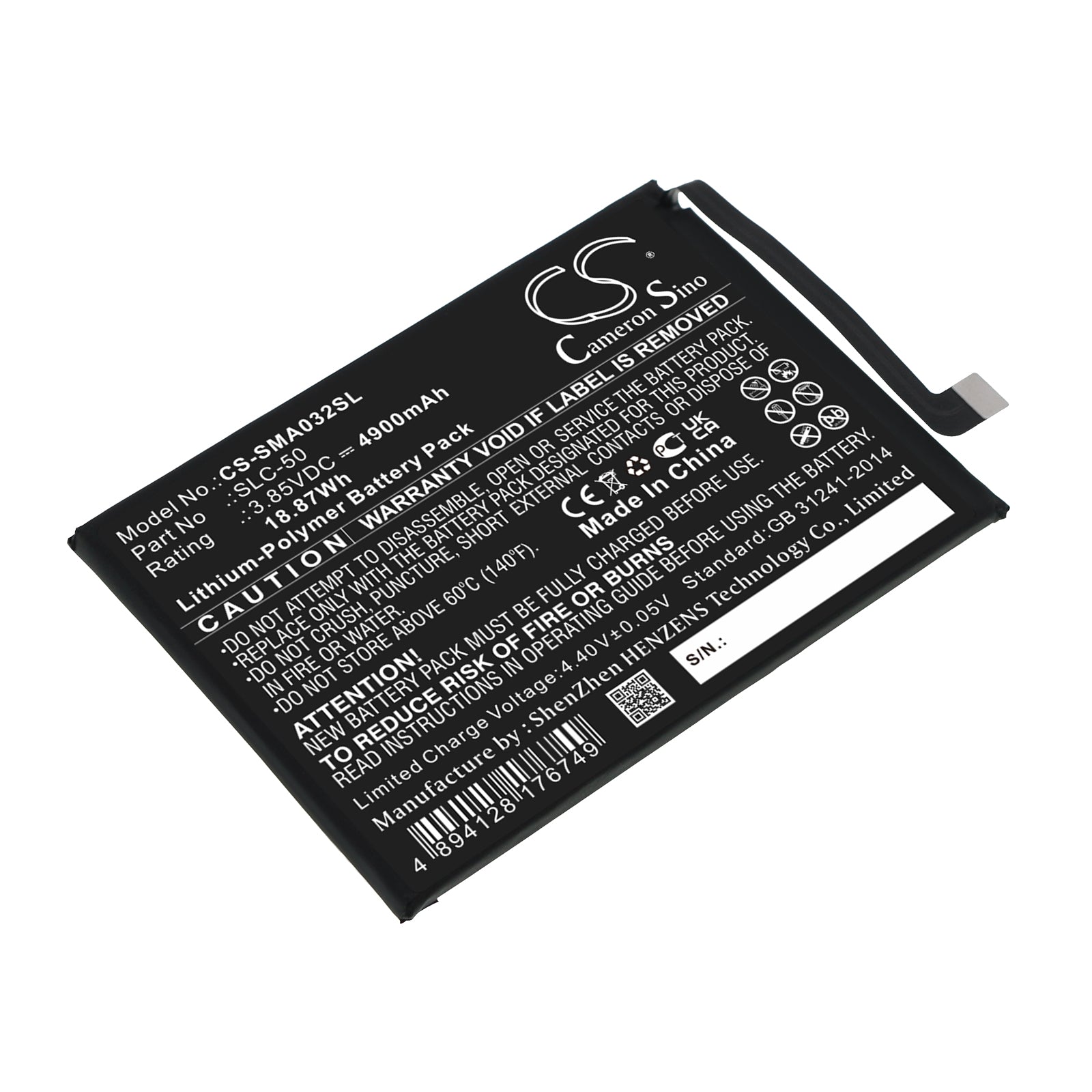 4900mAh Replacement Battery for Galaxy A03 Core (SM-A032) - Premium Li-Polymer, 3.85V, High Capacity