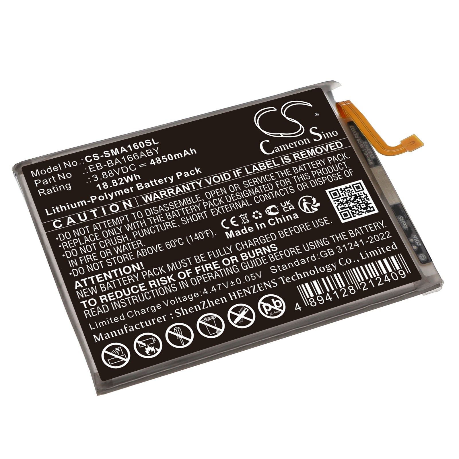 4850mAh Replacement Battery for Samsung Galaxy A16 5G (EB-BA166ABY) - Internal Mobile Phone Battery
