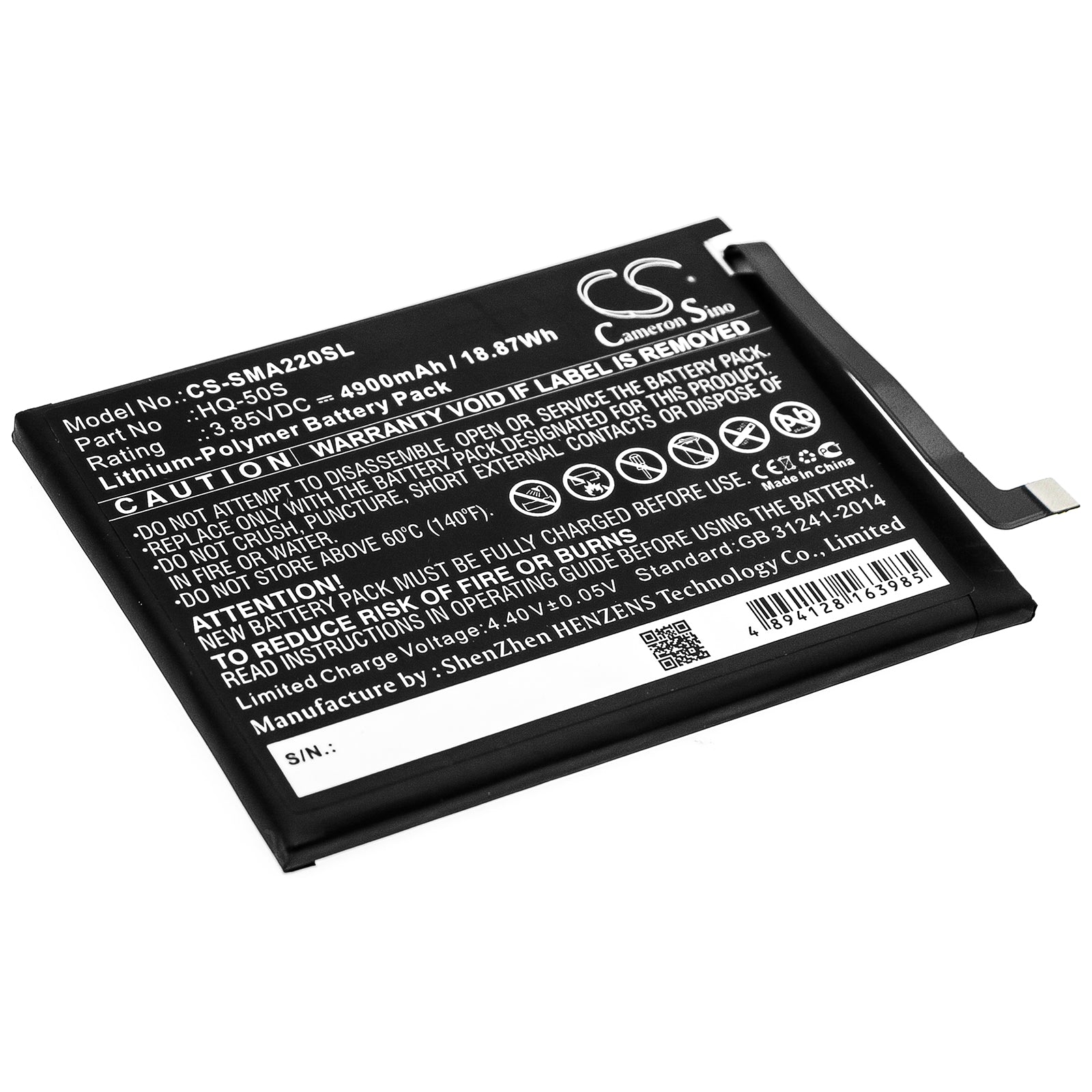 4900mAh Replacement Battery for Galaxy A02/A02s (SM-A022F/M/G) - 3.85V Li-Polymer Repair Power
