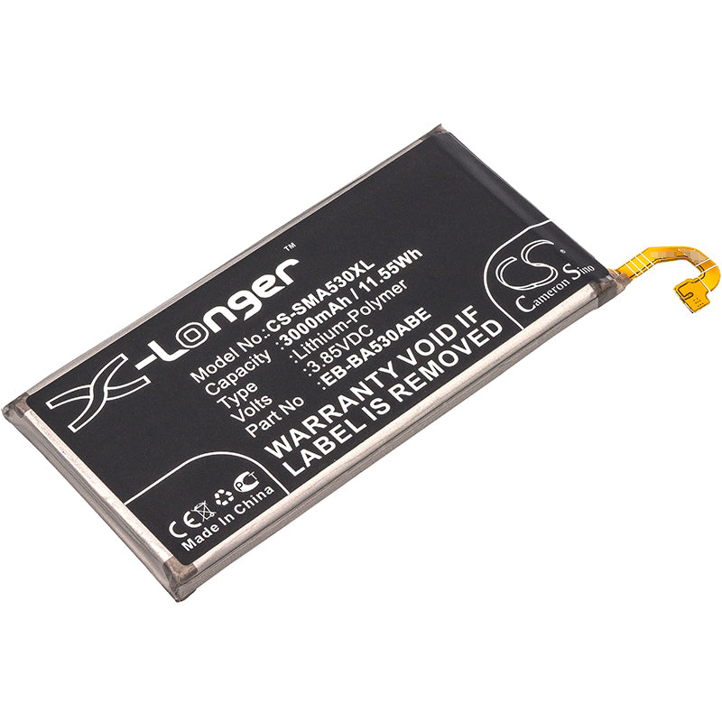 3000mAh Replacement Battery for Samsung Galaxy A8 (2018) SM-A530 Series - 3.85V, 11.55Wh Li-Polymer - Phone Battery
