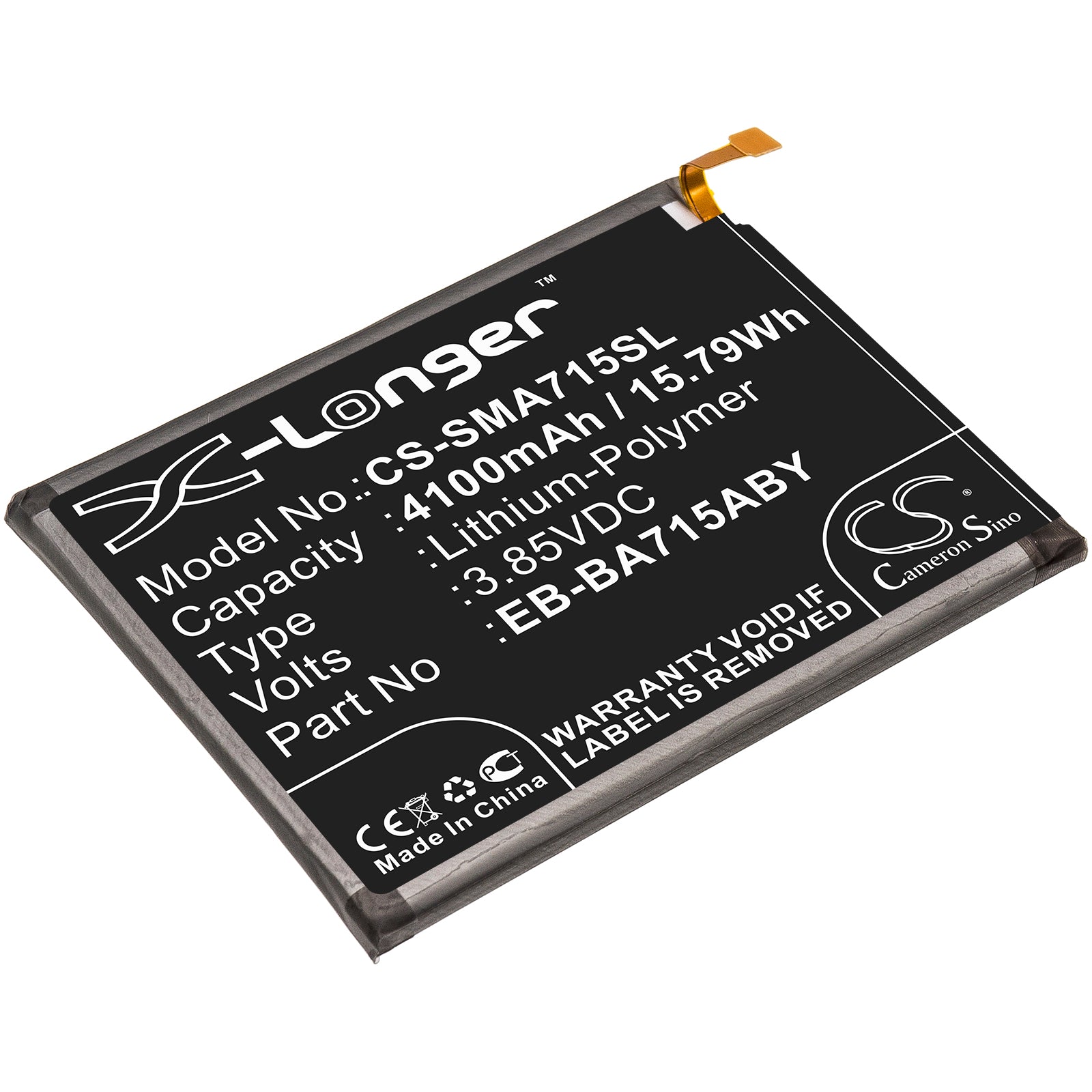 4100mAh Samsung Galaxy A71 Replacement Battery (SM-A715F, SM-A716U) - Premium Li-Polymer - EB-BA715ABY 
