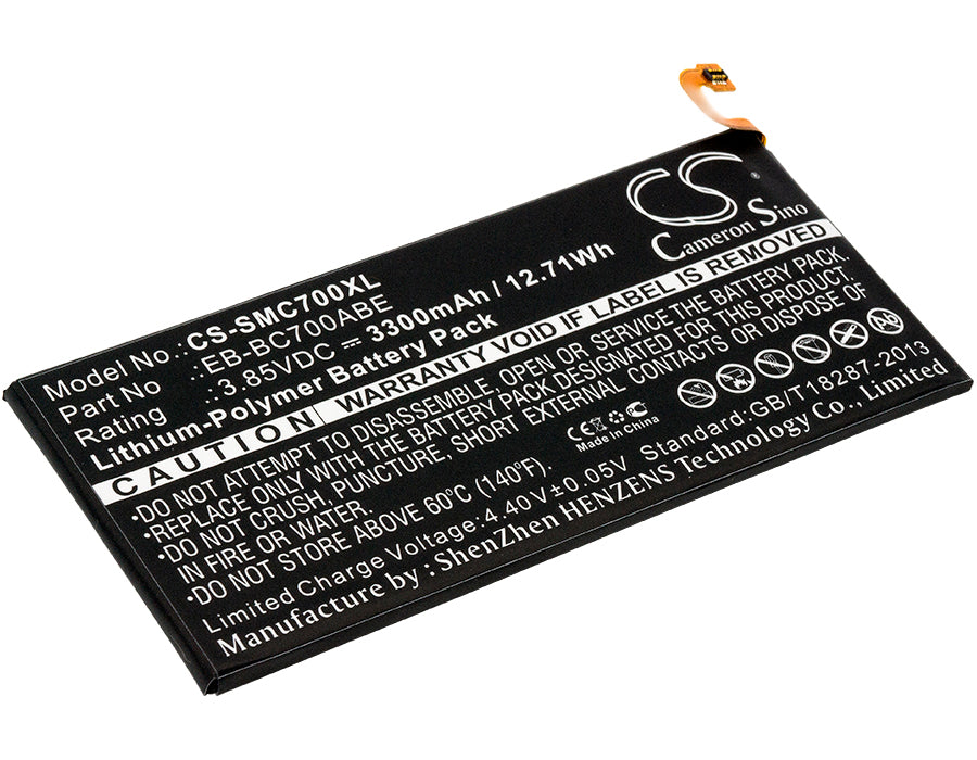 3300mAh Replacement Battery for Samsung Galaxy C7/C7 Pro Duos (SM-C7000, SM-C701F/DS) - EB-BC700ABE

