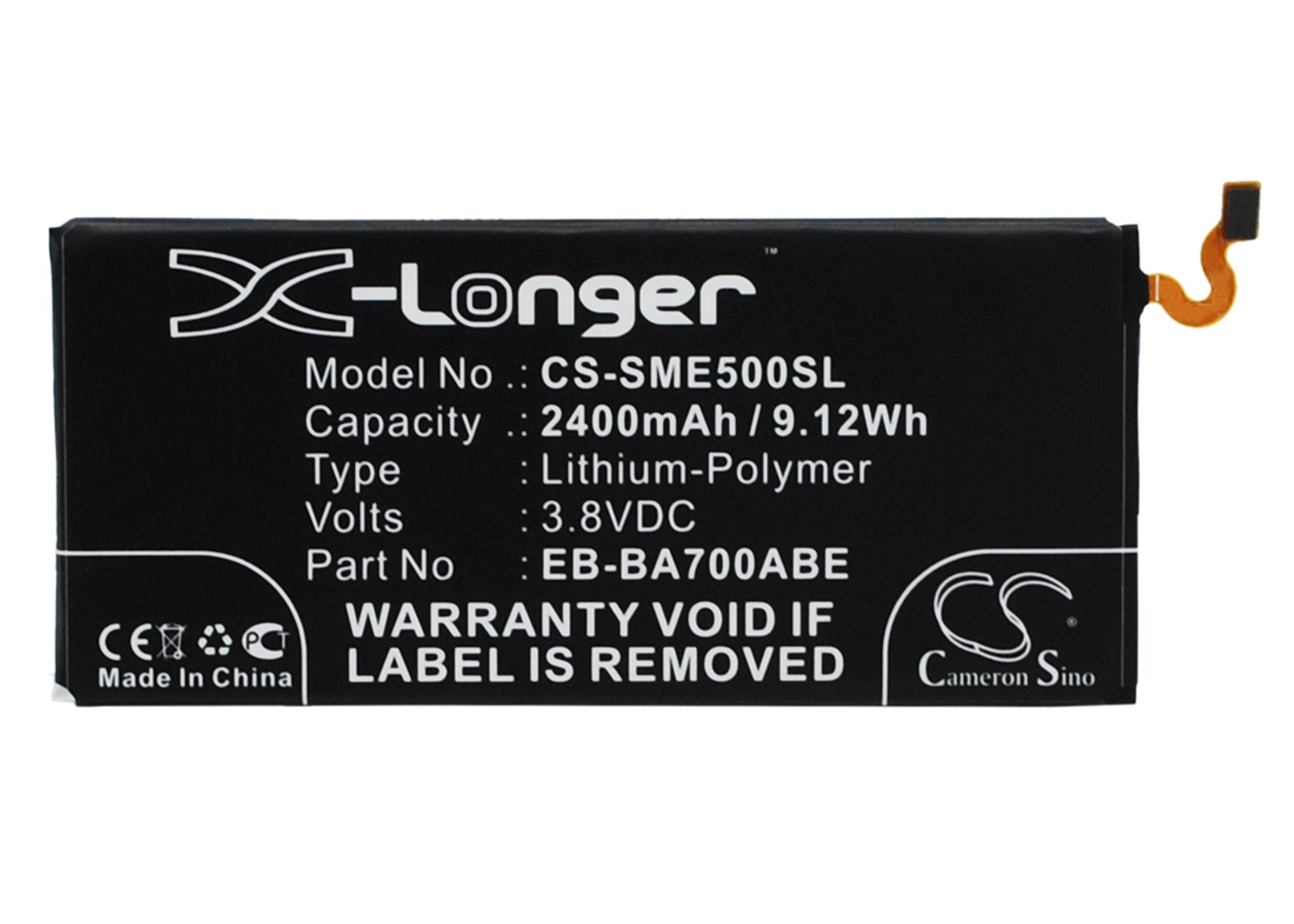 2400mAh Replacement Battery for Samsung Galaxy E5 - SM-E500F, SM-E500H, EB-BE500ABE - High Capacity
