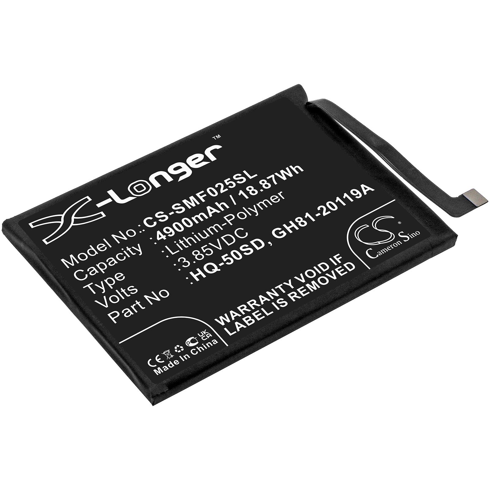 4900mAh HQ-50SD Replacement Battery for Galaxy A02s (SM-A025F) & A14 Series (SM-A145M) - Extended Life
