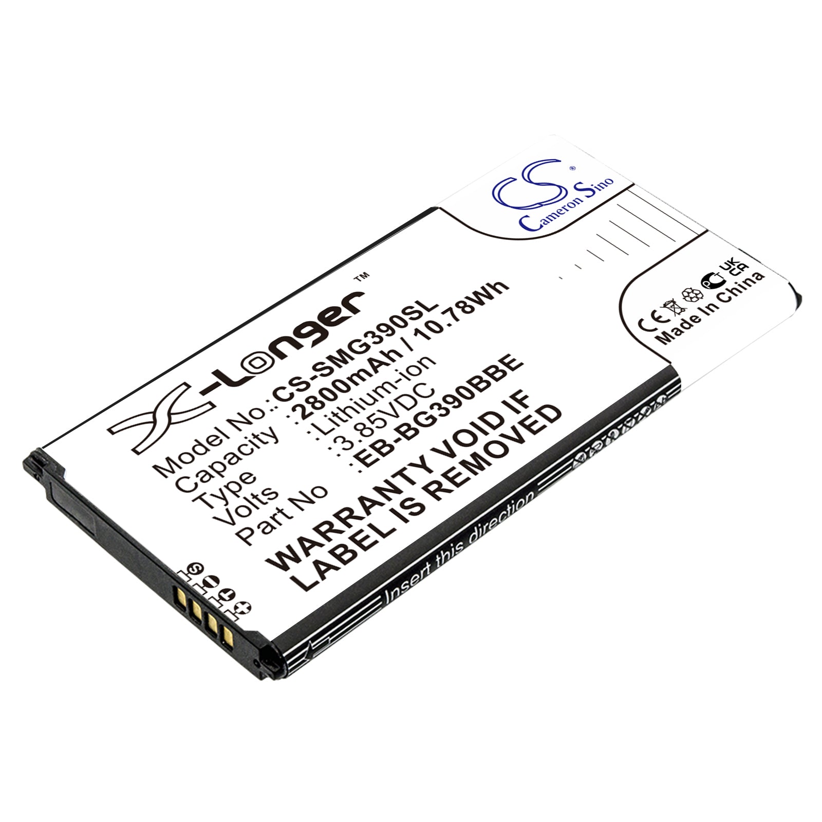 2800mAh Replacement Battery for Samsung Galaxy Xcover 4 (SM-G390F) - Extended Life Li-ion 3.85V
