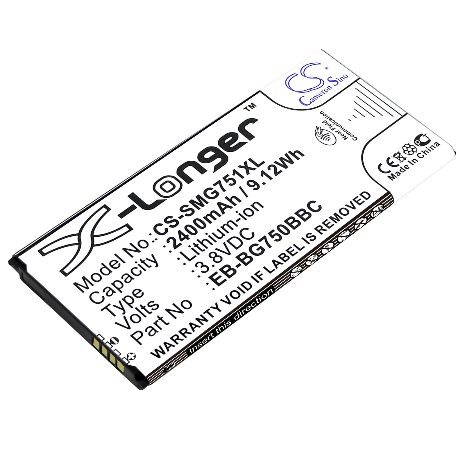 2400mAh Replacement Battery for Galaxy Mega 2 & SM-G750 Series - 3.8V Li-ion - Phone Battery Replacement
