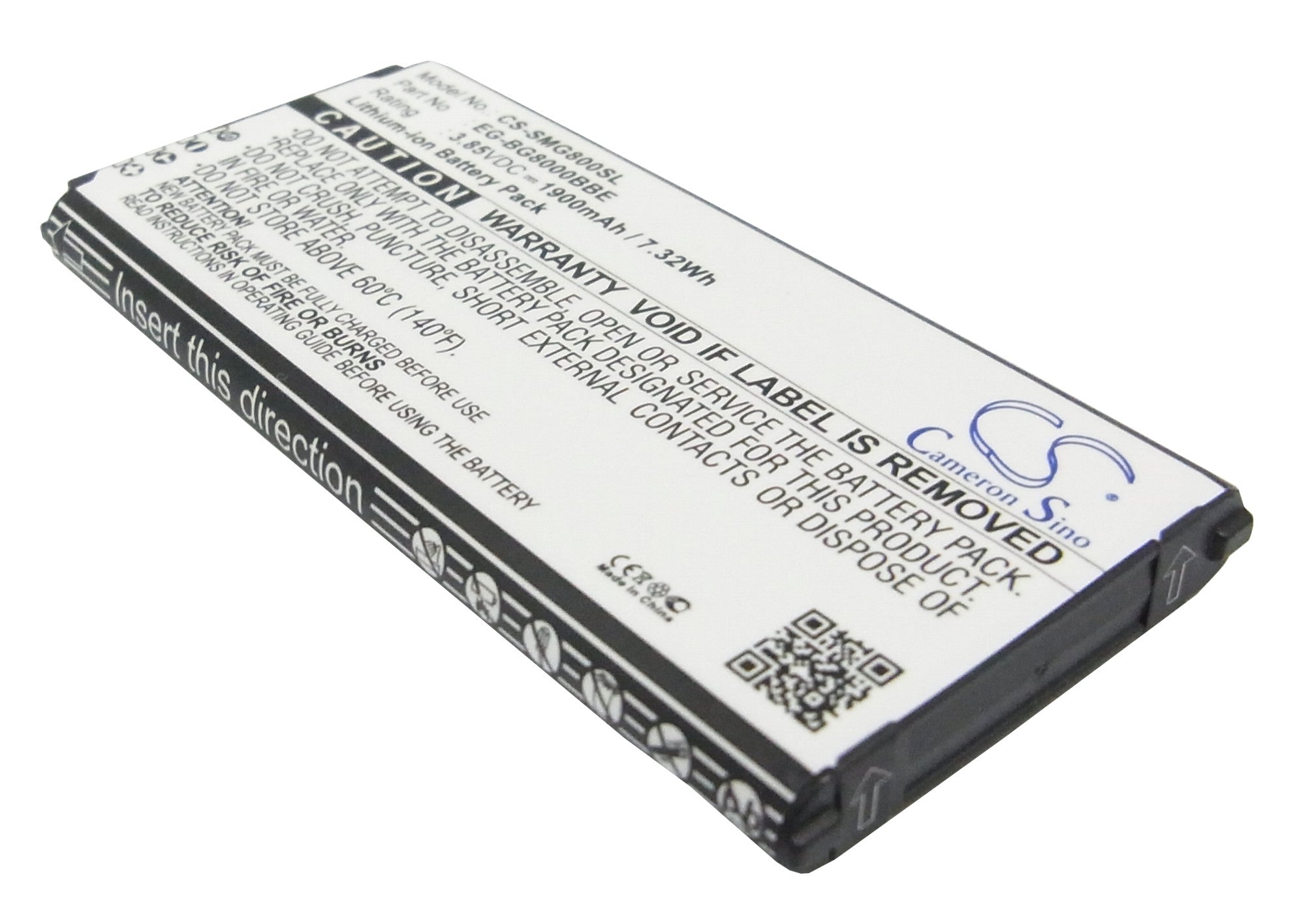 1900mAh Li-ion Replacement Battery for Samsung Galaxy S5 Mini SM-G800F/G800Y/G800H - 3.85V
