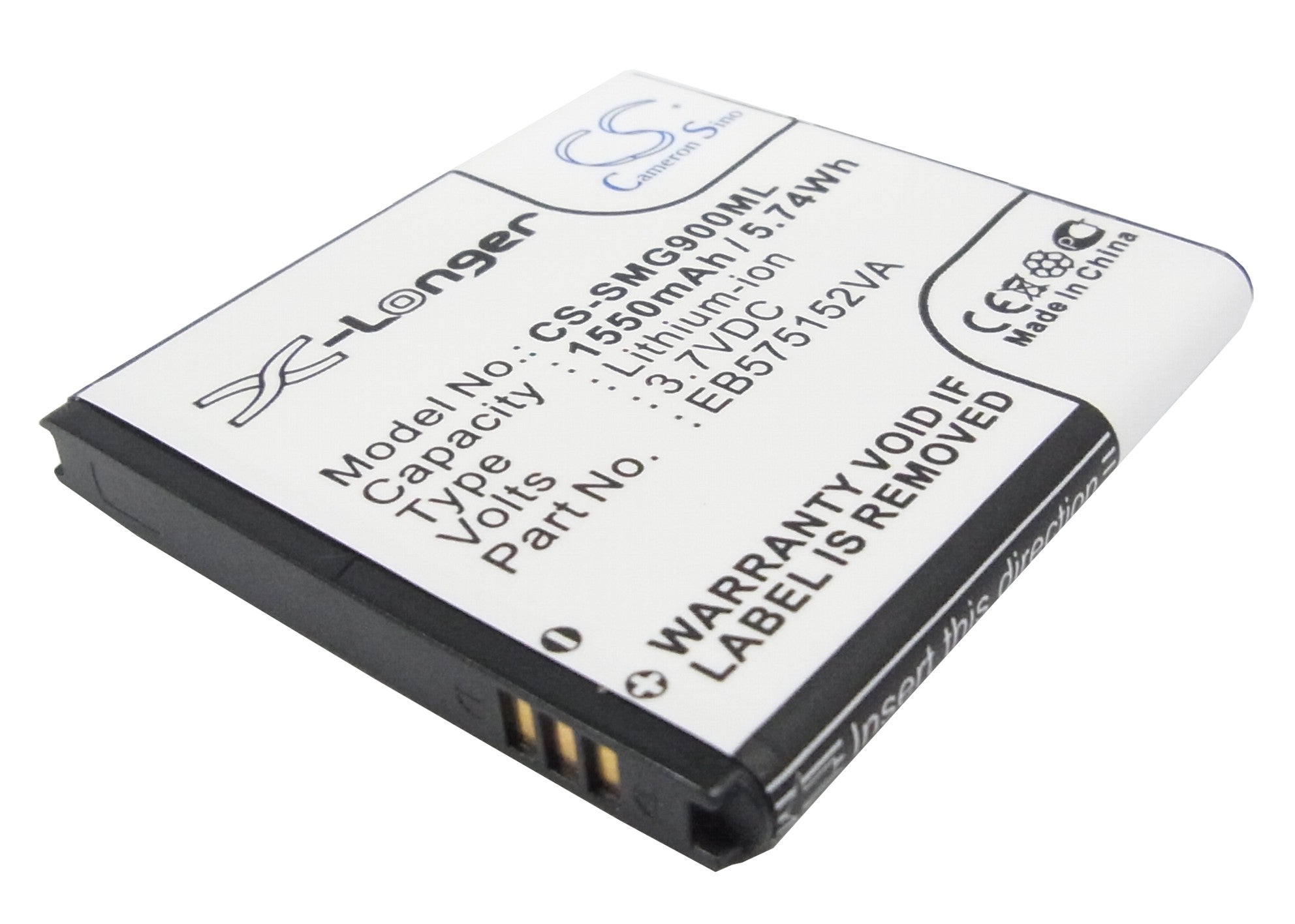 1550mAh Replacement Battery for Galaxy S Series - Captivate, Epic 4G, Vibrant - 3.7V Li-ion
