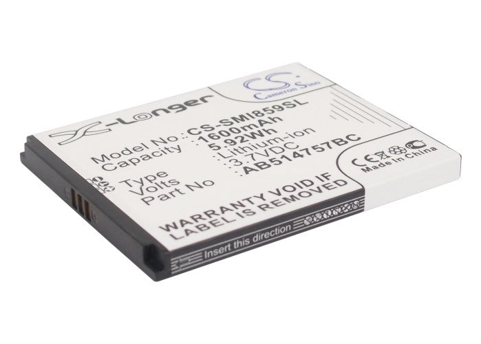 1600mAh Replacement Battery for Samsung SCH-i859, SGH-I728A, SGH-I740 Smartphones - 3.7V Li-ion, 5.92Wh
