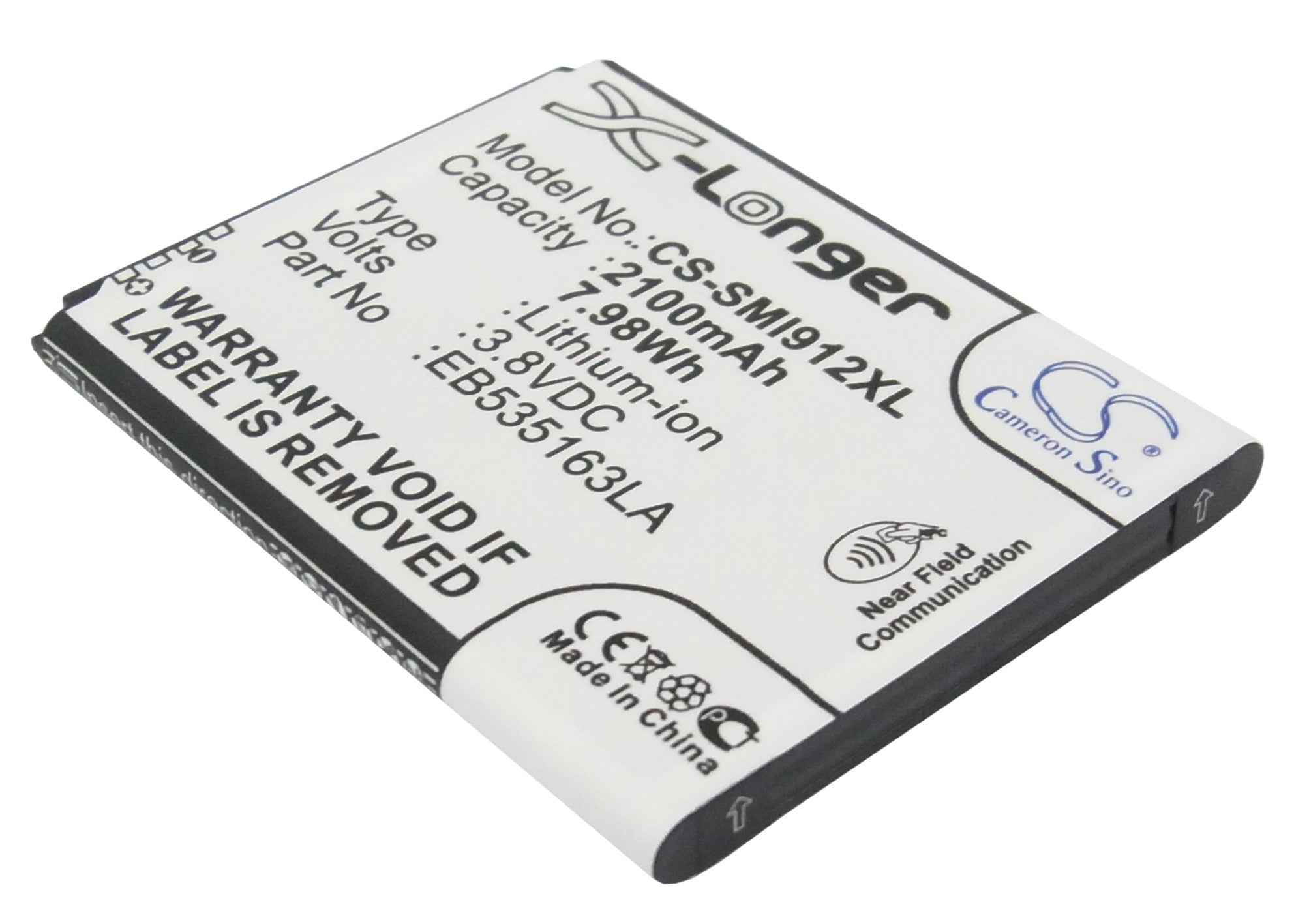 2100mAh Replacement Battery for Samsung Galaxy Grand & Note II Mini GT-i9080/ EB535163LU - Extended Life, Grade A Cells
