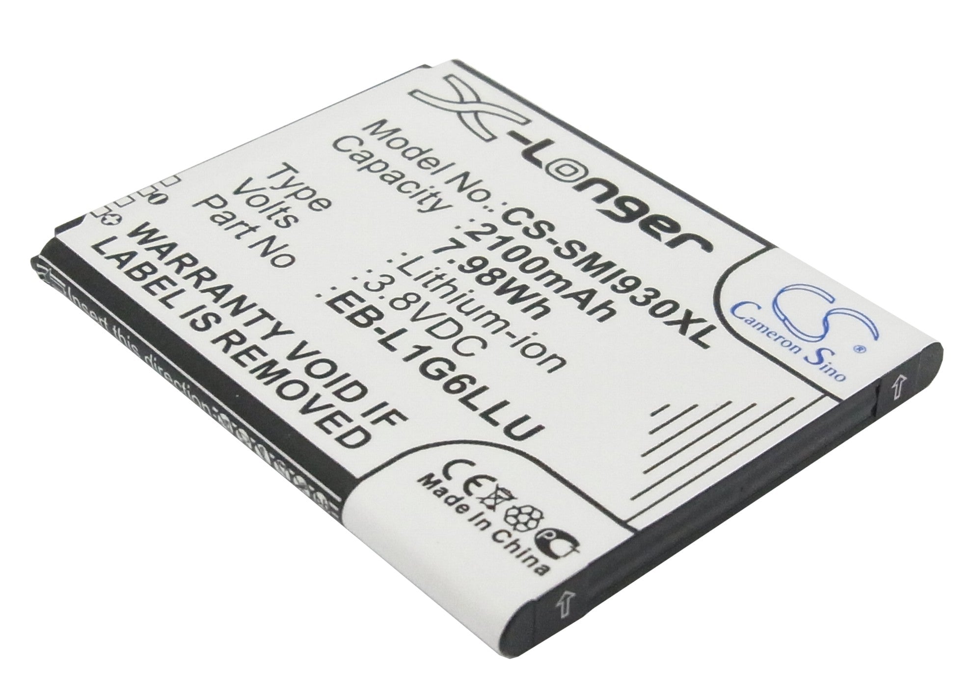 2100mAh Galaxy S3 Battery Replacement - AT&T, T-Mobile, Verizon, Sprint - EB-L1G6LL - High Capacity
