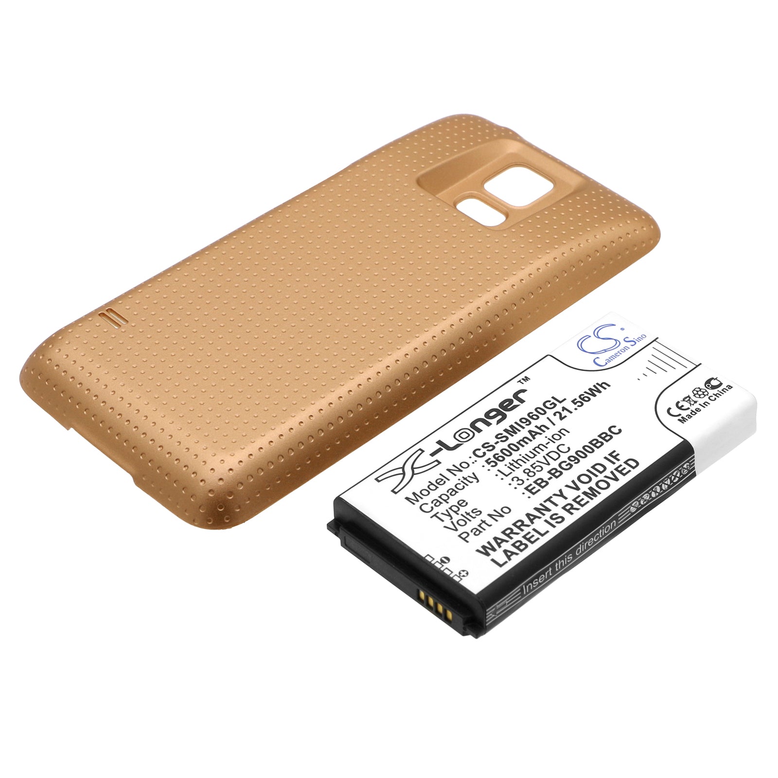 5600mAh Extended Battery for Galaxy S5 - GT-I9600, SM-G900 - High Capacity Li-ion Replacement
