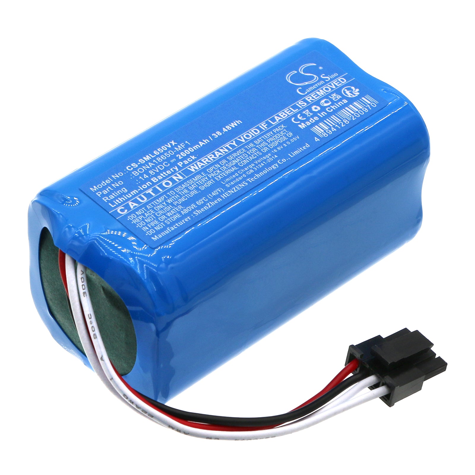 2600mAh 14.8V Li-ion Battery Replacement for Symbo Laserbot 650, xBot 5, xBot 5 Pro Robot Vacuums
