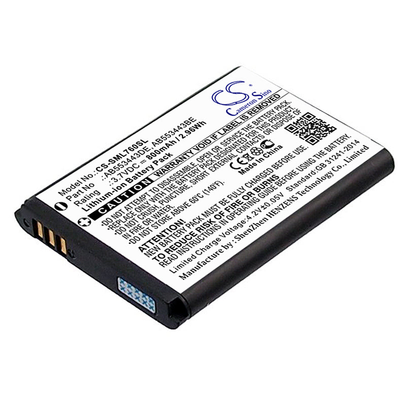 800mAh 3.7V Li-ion Replacement Battery for Samsung SGH-L760, SGH-L768, SGH-Z620 Cell Phones
