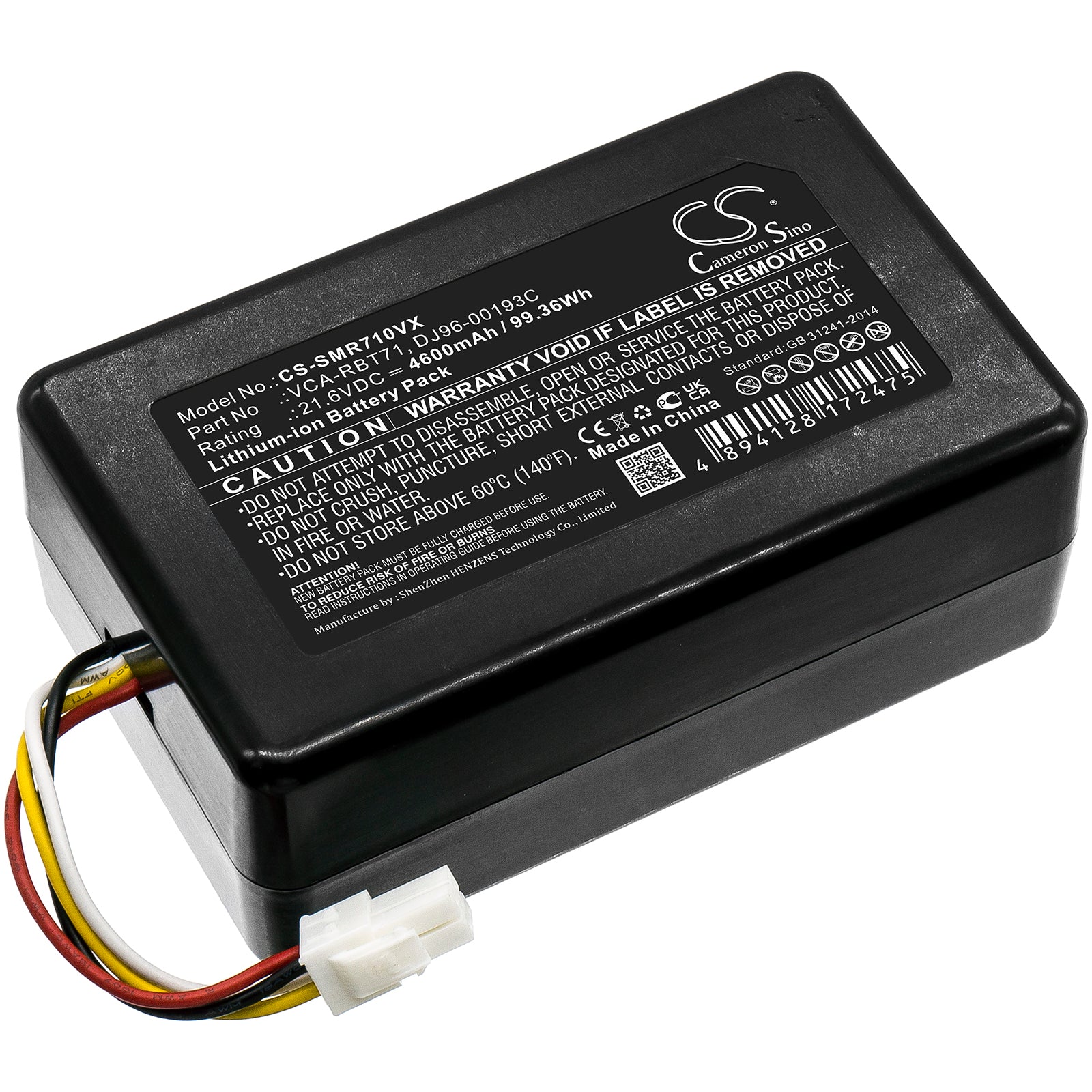 21.6V 4600mAh Li-ion Replacement Battery for Samsung PowerBot Vacuum VR10M70, VR20K9000 Series
